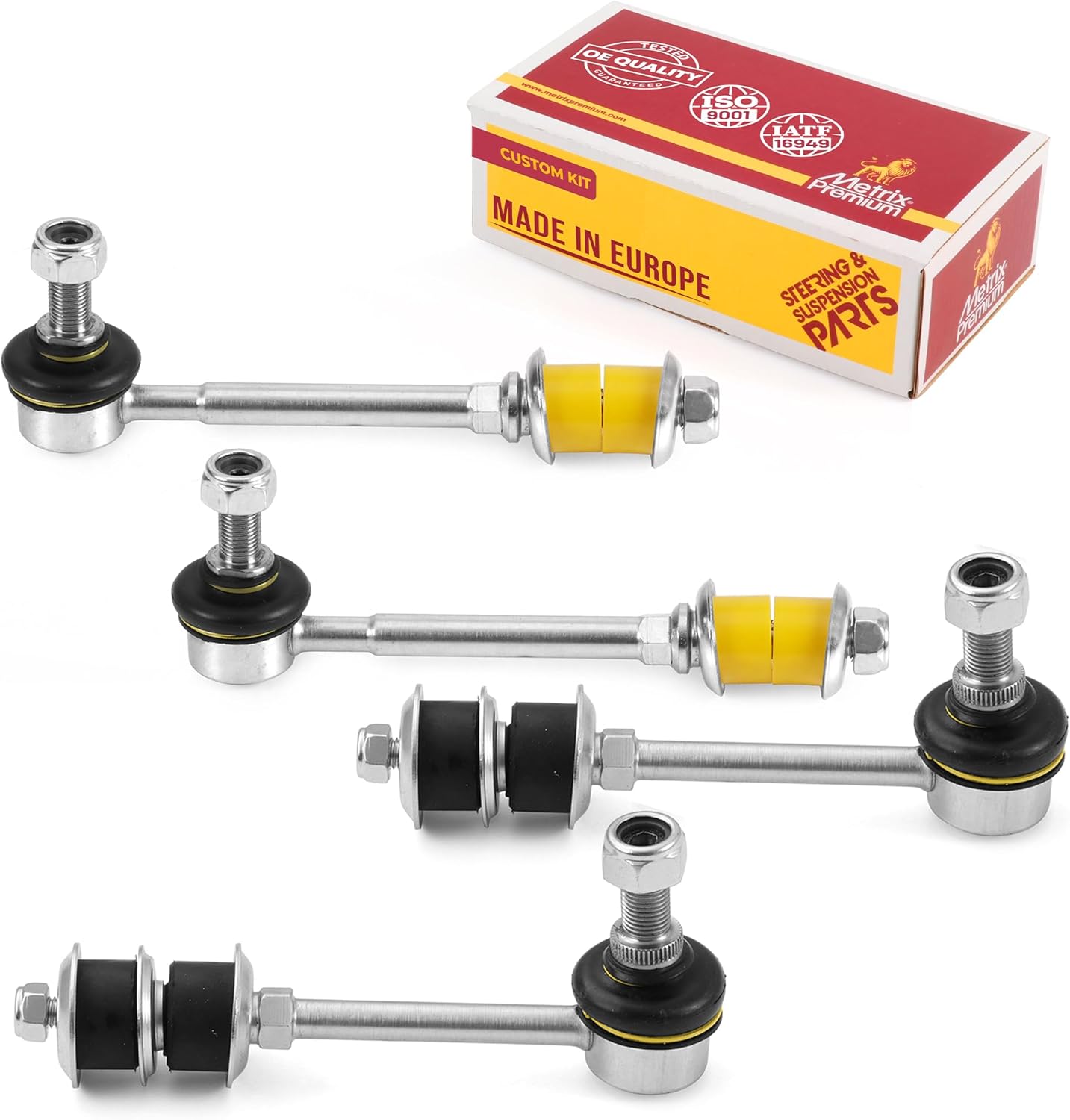 Metrix Premium Chassis Parts - 4 PC Front & Rear Stabilizer Bar Link Kit with GDX Fits 1996-2002 Toyota 4Runner, Replacement K90681, K90619, Made in Europe