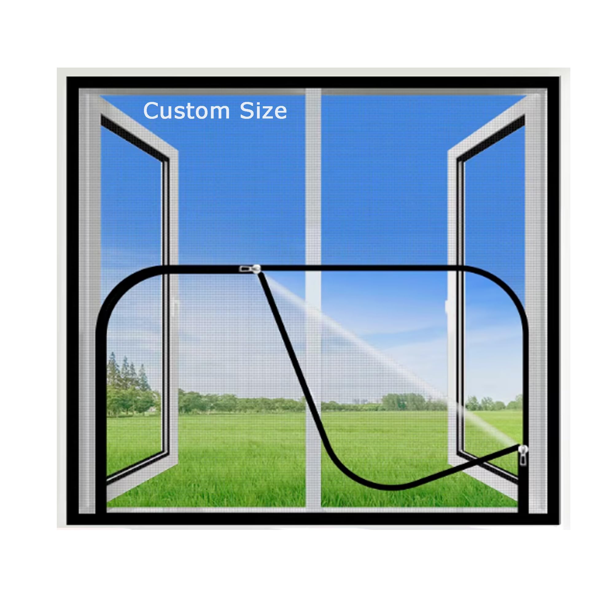 Xieminle White Custom Size Window Net, Fly Screen Window Mesh Protects Against Flies Mosquitoes Insect, Self-Adhesive Cat Proof Screen, Insect Mesh Bug Net, Easy Installation