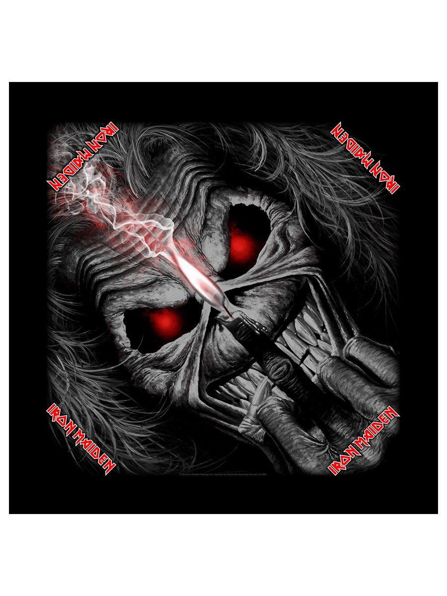 Iron Maiden Eddie Candle Finger Bandana Schwarz