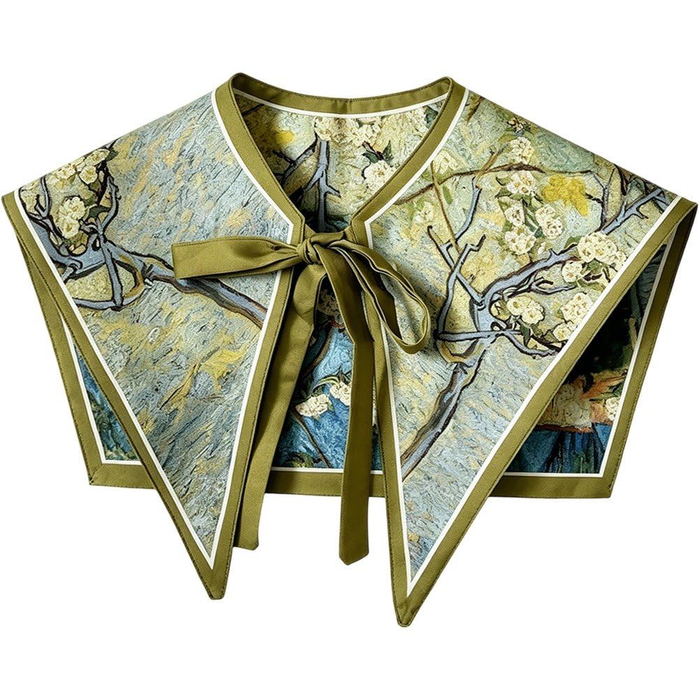 Sslvya Women's Shawl Wraps Detachable Fake Collar Scarf Top Casual Lightweight Shoulder Cape Accessories