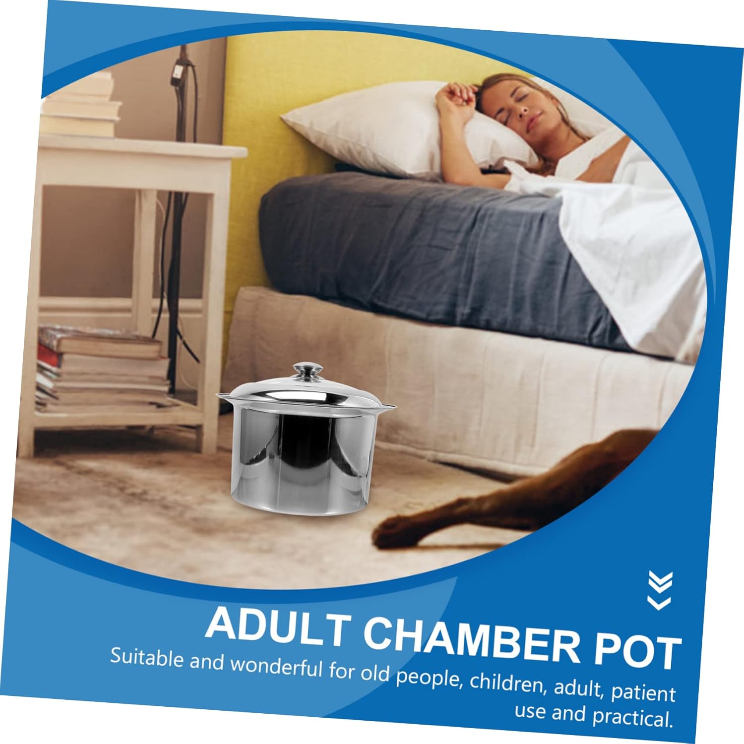 Thickened Stainless Steel Spittoon Lid Portable Chamber Pot for Boys and Girls and Seniors Sturdy Urine Storage Container for Bathroom Multi-use Night Urinal