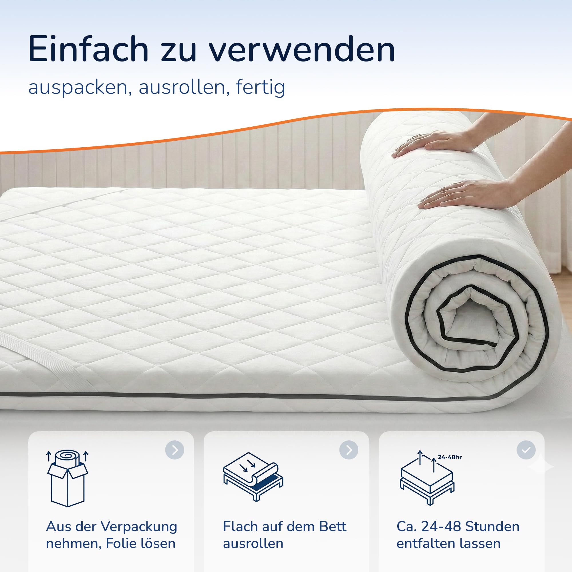 MSS e.K. Komfortschaum Matratzentopper 130 x 200 cm | optimale Körperanpassung | Mattress Topper 130x200 | Designed und produziert in Deutschland | Oeko-TEX Zertifiziert