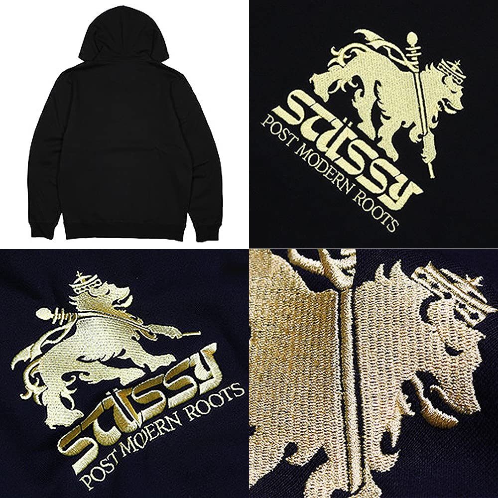 【極美品】ステューシー　シャツパーカー　シャンブレー　ロゴ刺繍　リネン混　サマー STUSSY（ステューシー）の「STUSSY/ステューシー BACK APPLIQUE