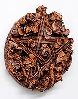 Vista 3 de Dryad Design Cimaruta - Placa de pared con diseño de pentáculo, Wiccan Pagan Italian Witchcraft Home Decor (acabado de madera)