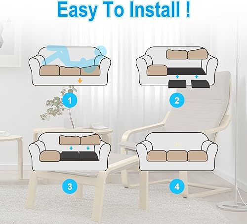 Miniatura 4 de Soporte de asiento para muebles, 20 x 20 pulgadas, cojín de espuma de alta densidad para sofá, cojín de soporte de reparación de hundimiento,