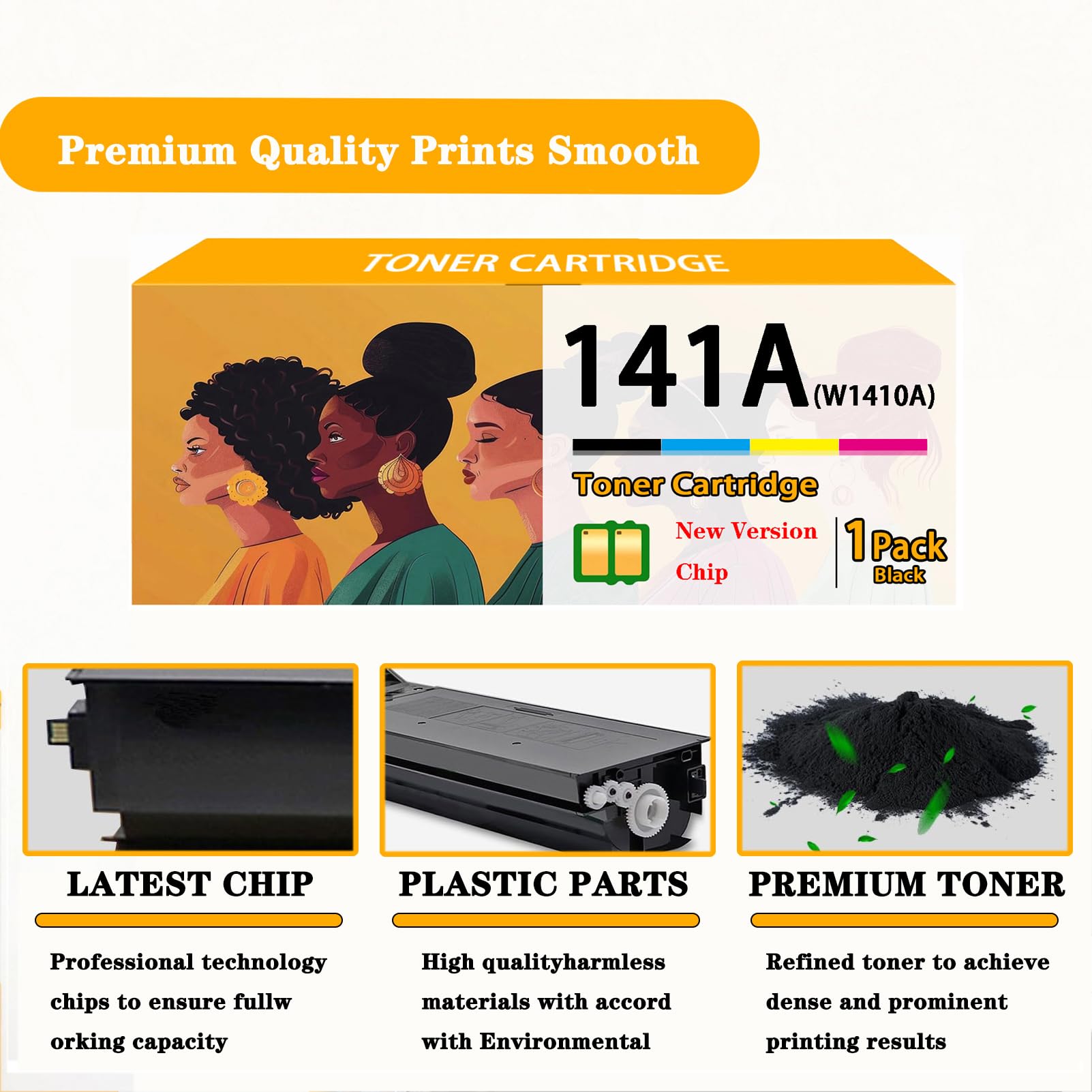 Cartucho Tóner 141A Compatible HP W1410A - Sin Chip - Para M140A, M110W, M139WE Y Más (Negro)