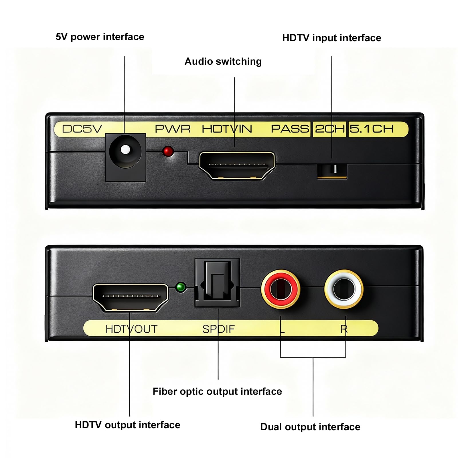 Estrattore audio, 4 K Hdmi Audio Extractor, splitter ottico Hdmi, convertitore audio analogico, supporta 4 k*2 k, 3D, convertitore ottico, compatibile con molti dispositivi di interfaccia Hdtv
