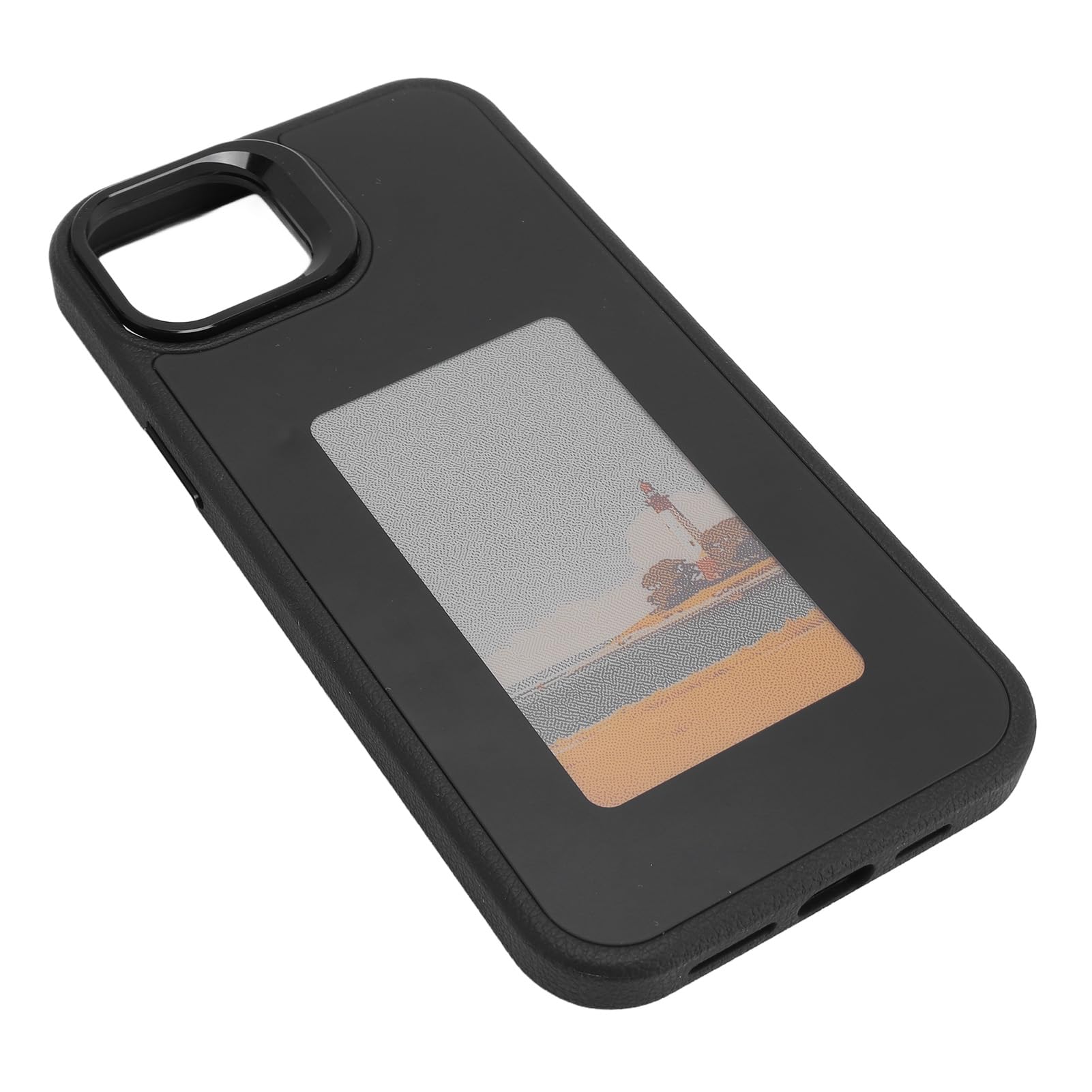 Ausla Estuche para Teléfono con Pantalla de Tinta, Estuche para Teléfono NFC Inteligente de TPU de Aleación de Aluminio con Pantalla de Fotos de Bricolaje, Soporte de Lente Ajustable, Cubierta Anti