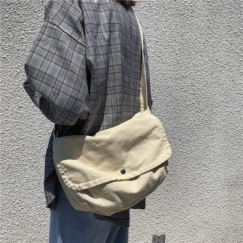 Bolso de lona Hobo grande para mujer color verde miniatura 5