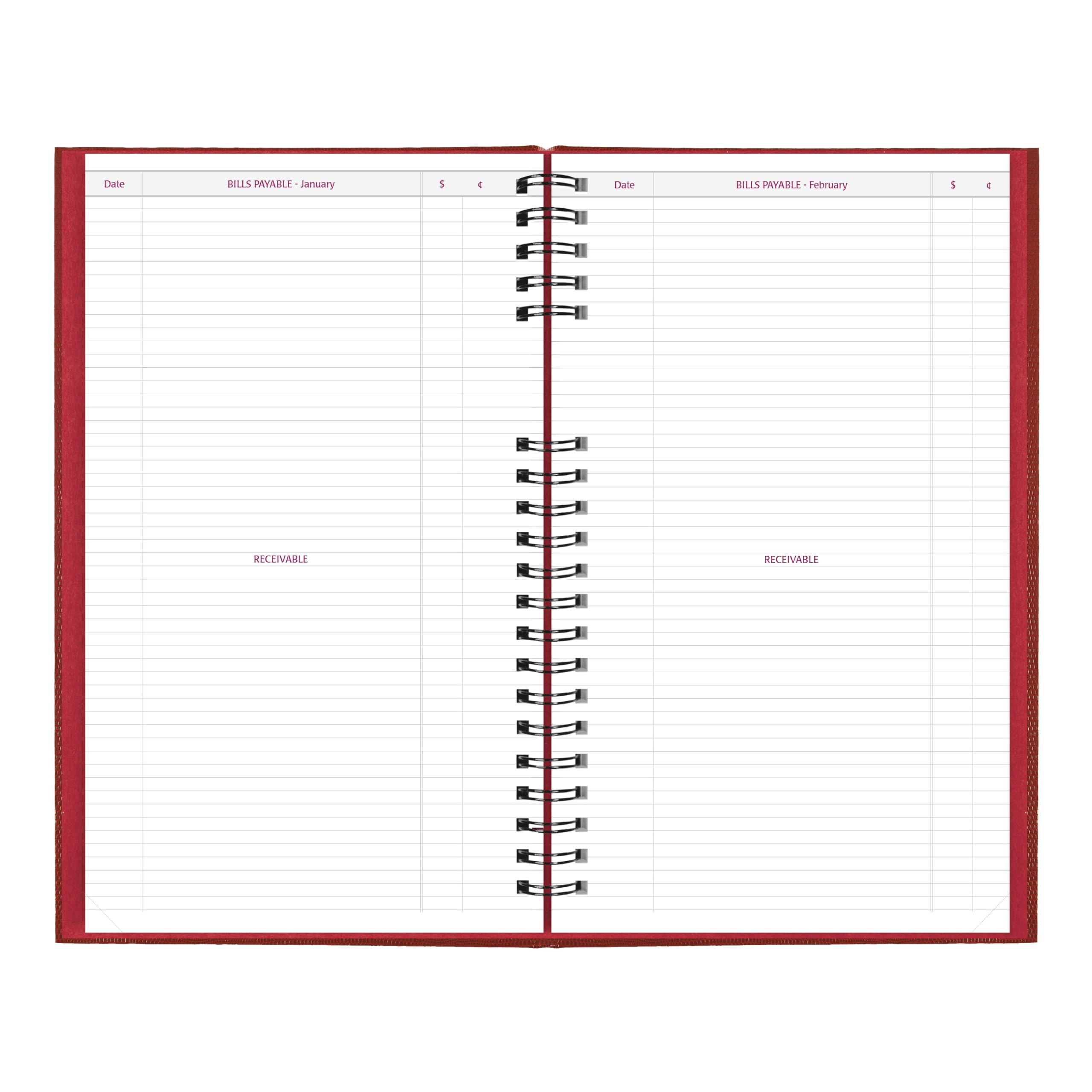 Brownline® CoilPro™ Agenda giornaliera 2027, senza tempo, 12 mesi, da gennaio a dicembre, rilegatura a doppio filo, 34,3 x 20 cm, rosso brillante (C551C.RED)