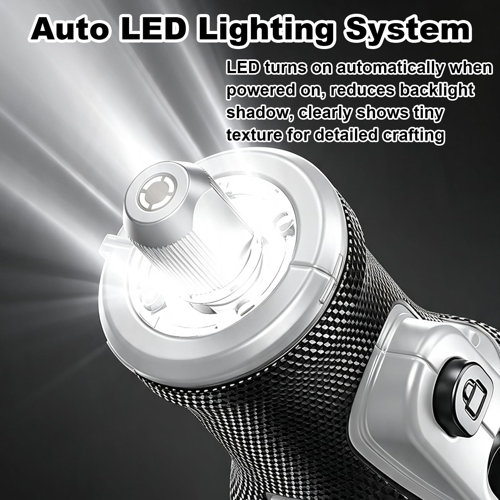 Penna Utensile Rotativo Senza Cavo, con Luce LED Automatica