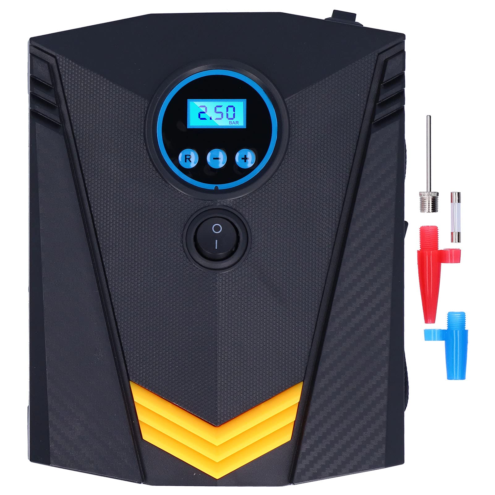 Compressore Gonfia Pneumatici 120W con Display Digitale e Luce LED Gonfiatore Portatile Automatico per Auto Bicicletta e Moto 12V