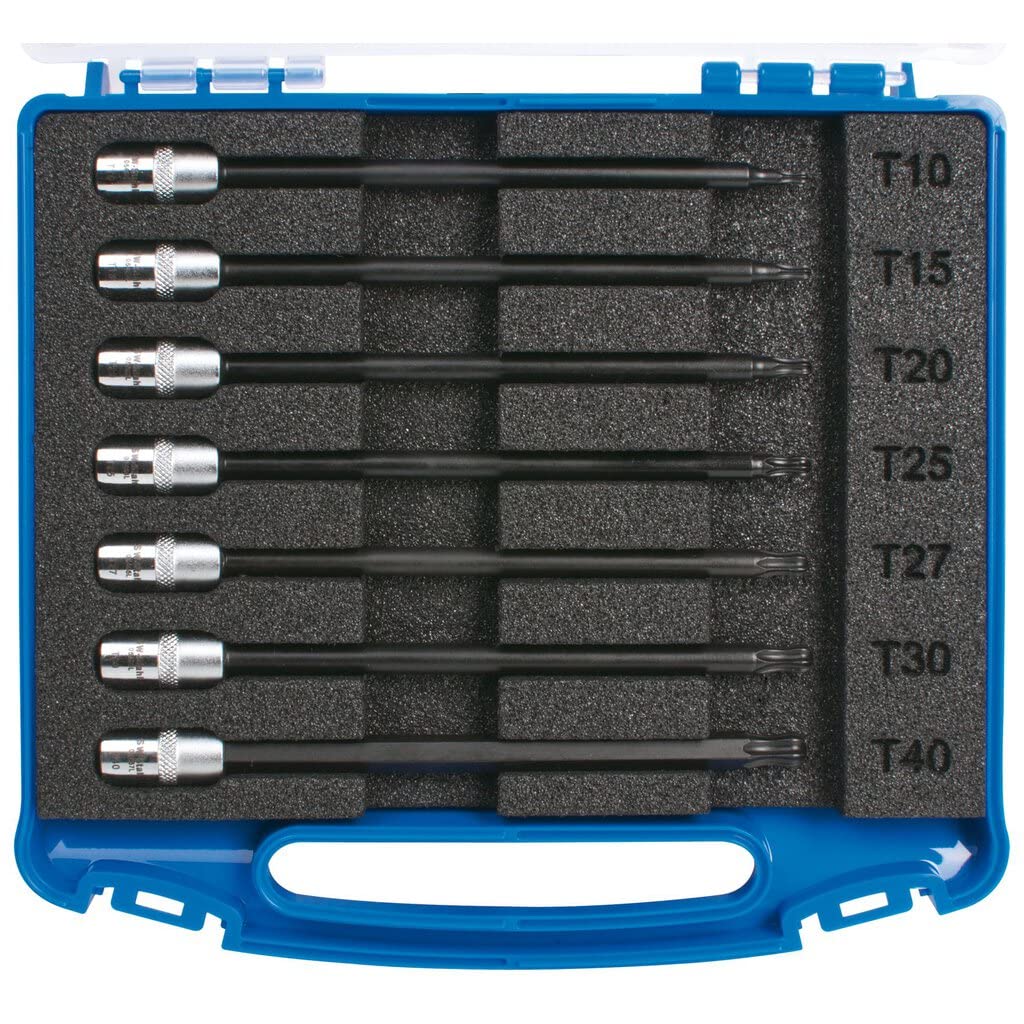 SW-Stahl Zestaw Bity Torx z Głowicą Kulową, 7 Części, Profil T, 1/4" 05450L | Nasadki trzpieniowe T10-T40, wkład 6,3 mm do wkrętaków, stal narzędziowa wysokiej jakości, profesjonalny zestaw serwisowy