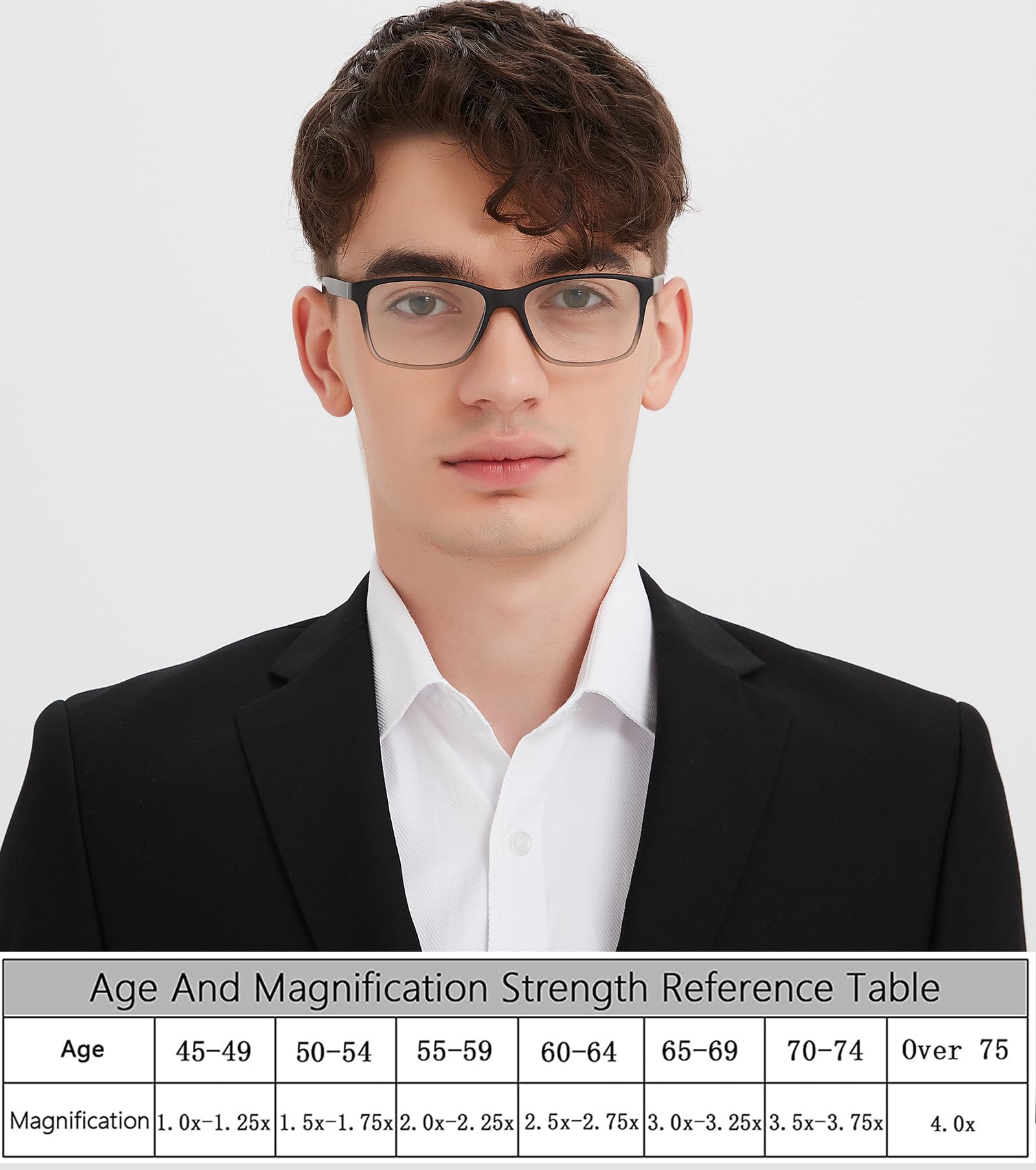 Lesebrille mit blauem Licht für Herren, 4 Stück, stilvoll, für Computer, 1,5 Leser, mit Federscharnieren, Anti-Fulnis-Filter / Ermüdung der Augen, L, Packung mit 4 Farben, gemischt, A4,