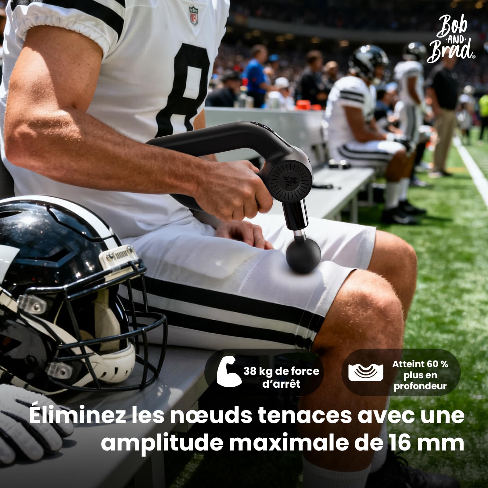 BOB AND BRAD D6 Pro Max+ Pistolet de Massage Musculaire avec Tête Chaude et Froide, Amplitude de 16 mm, Massage Gun pour Soulager Douleurs et Raideurs Musculaires, Tissus Profonds
