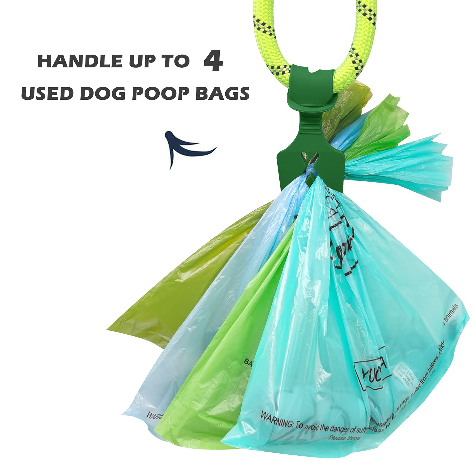 Dog Poop Carrier for Leash Rope Silicon Doggie Poo Carrier for Lead (Forest Green, 2 Count)