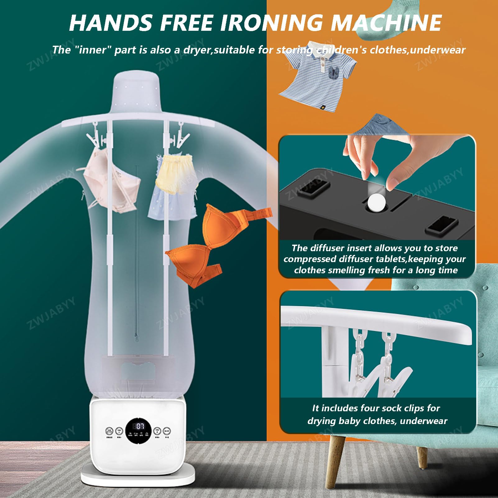 Automatischer Hemdenbügler|Ersetzt Bügeleisen, Bügelbrett, Dampfglätter und Steamer | Bügelgerät mit Bügelpuppe für Hemden, Blusen & Shirts | Innovativ & effizient A