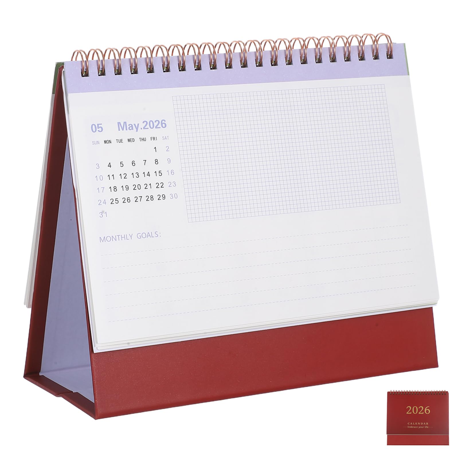 Didiseaon Desk Calendar 2025-2026: Small Desktop Calendar July 2025 to December 2026 Table Stand Up Flip Desk Monthly Planner for Home, Office, School
