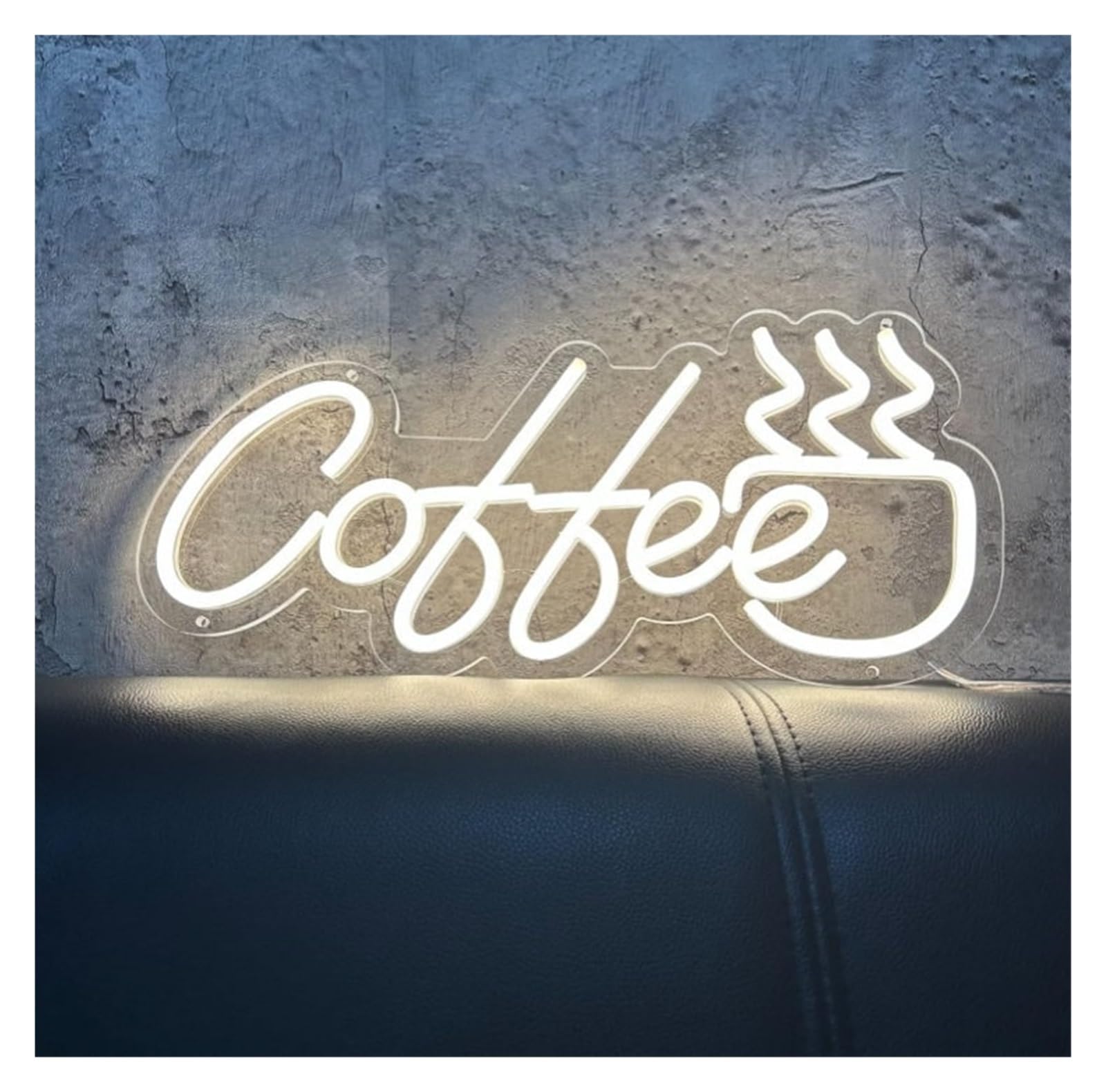 RONGCH Hanging Art Signs Coffee Neon Sign, Suitable for Cafe Restaurant Shop Wall Decor with Dimmable 40cm(A)