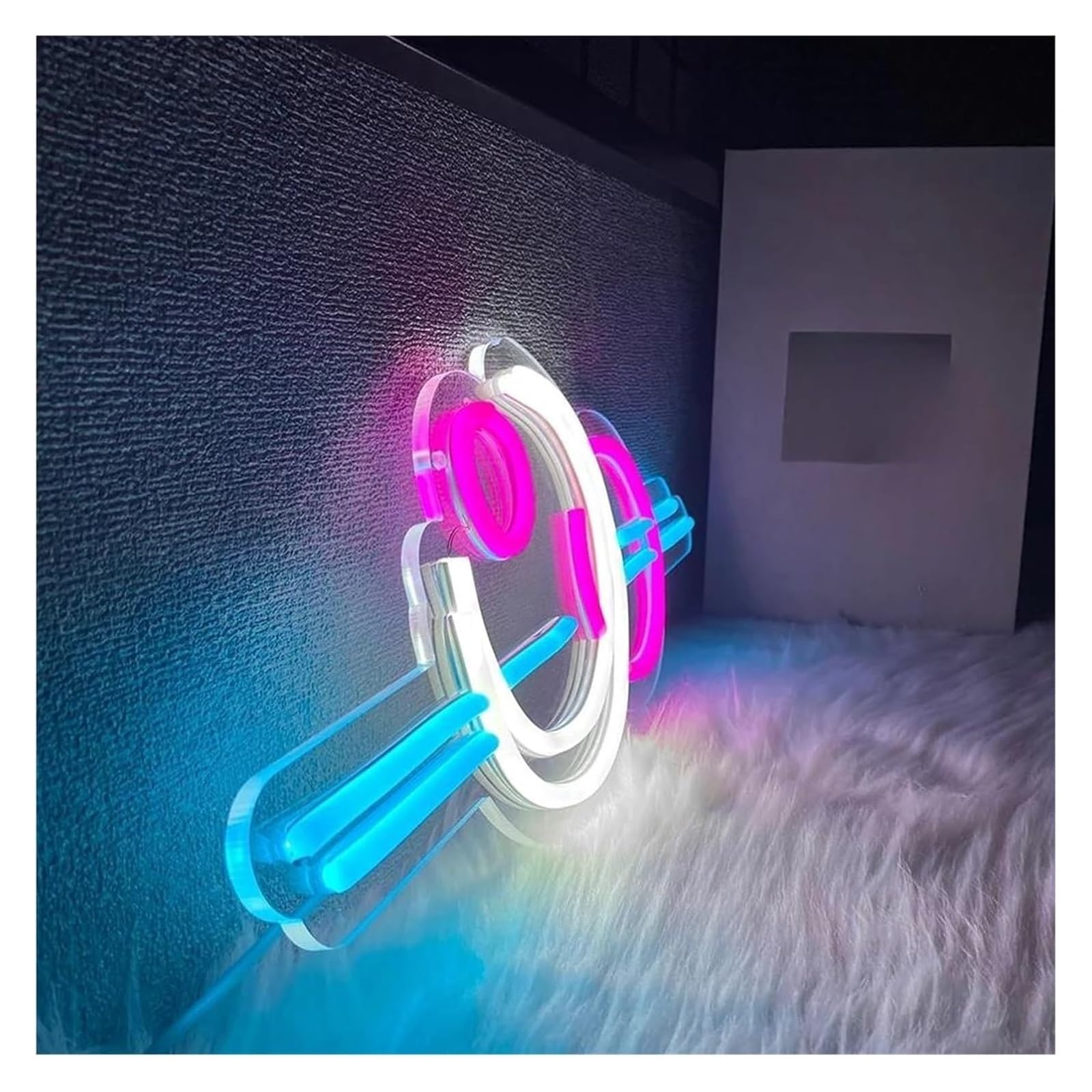 Lampada decorativa al neon rilassante per luce lunare, alimentatore per notturna 21 cm x 35