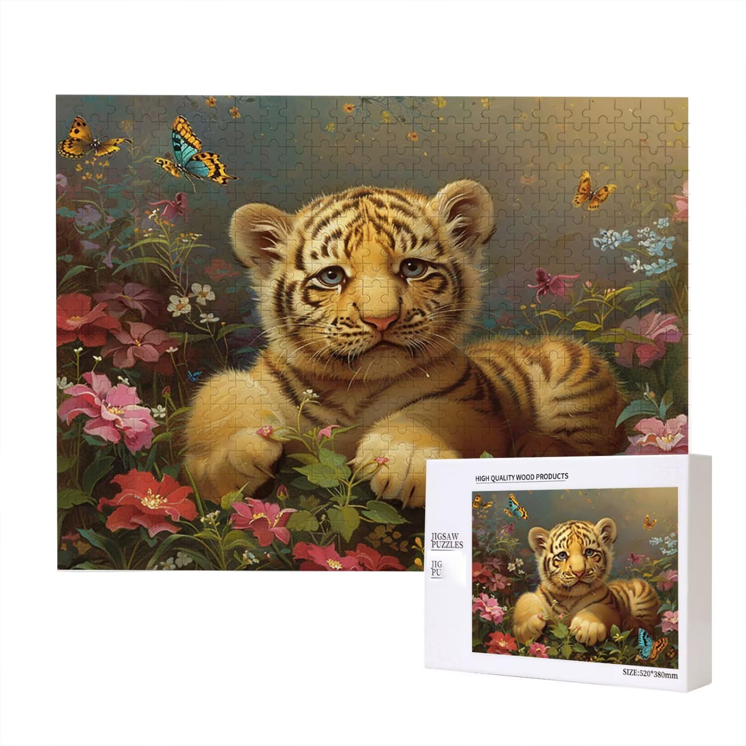 Jigsaw Puzzle, 2000 Pezzi Puzzle Classici, Tigre Puzzle Rilassamento Intelligence, Mpossibile Difficile Puzzle Impegnativo per Adulti Puzzle Gioco Familiare, Regalo per Amore Amico Animali fr0-516