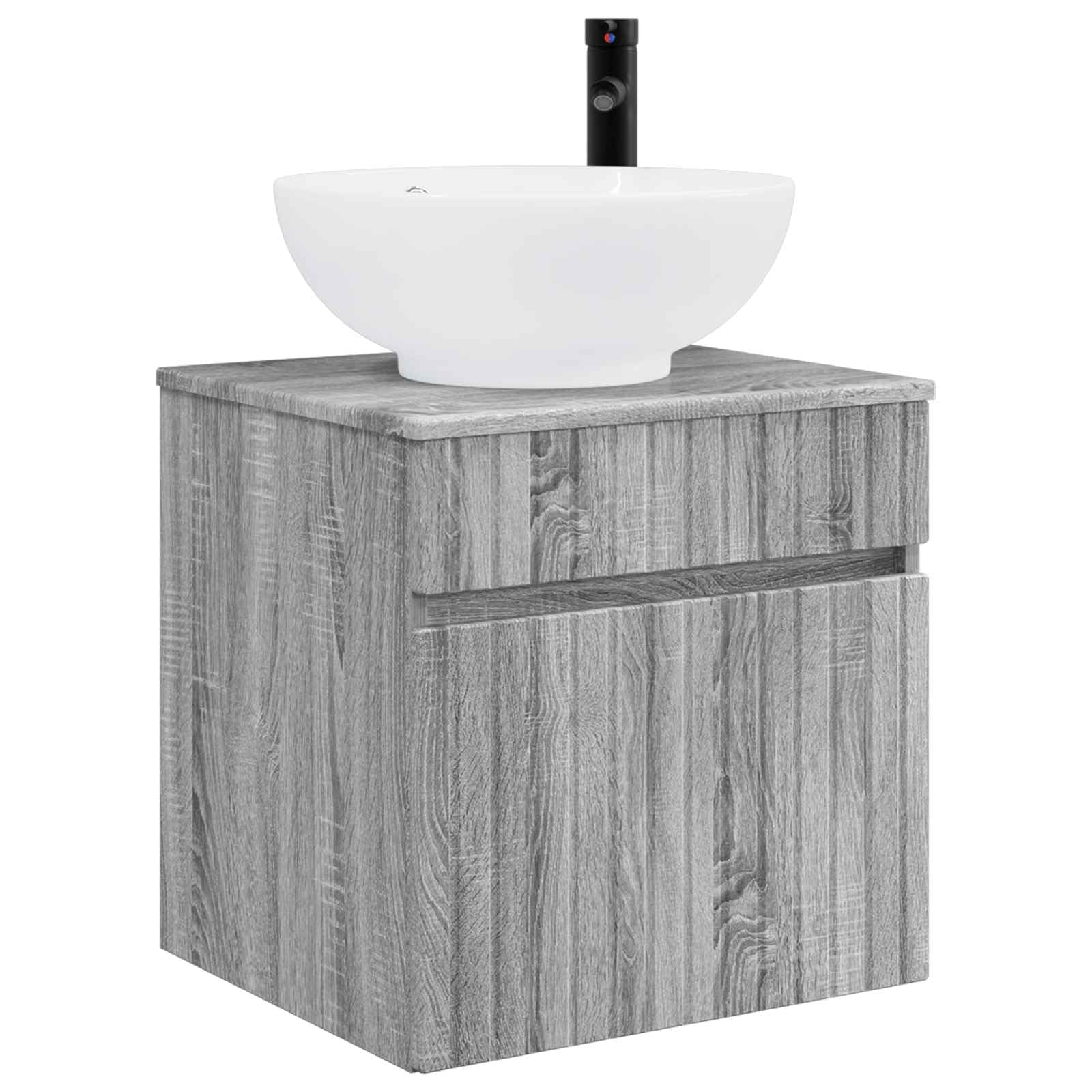 Vidaxl Greysonoma Wall-Mounted Sink Vanity Grey Sonoma 49 X 44.5 X 66.5 Cm,