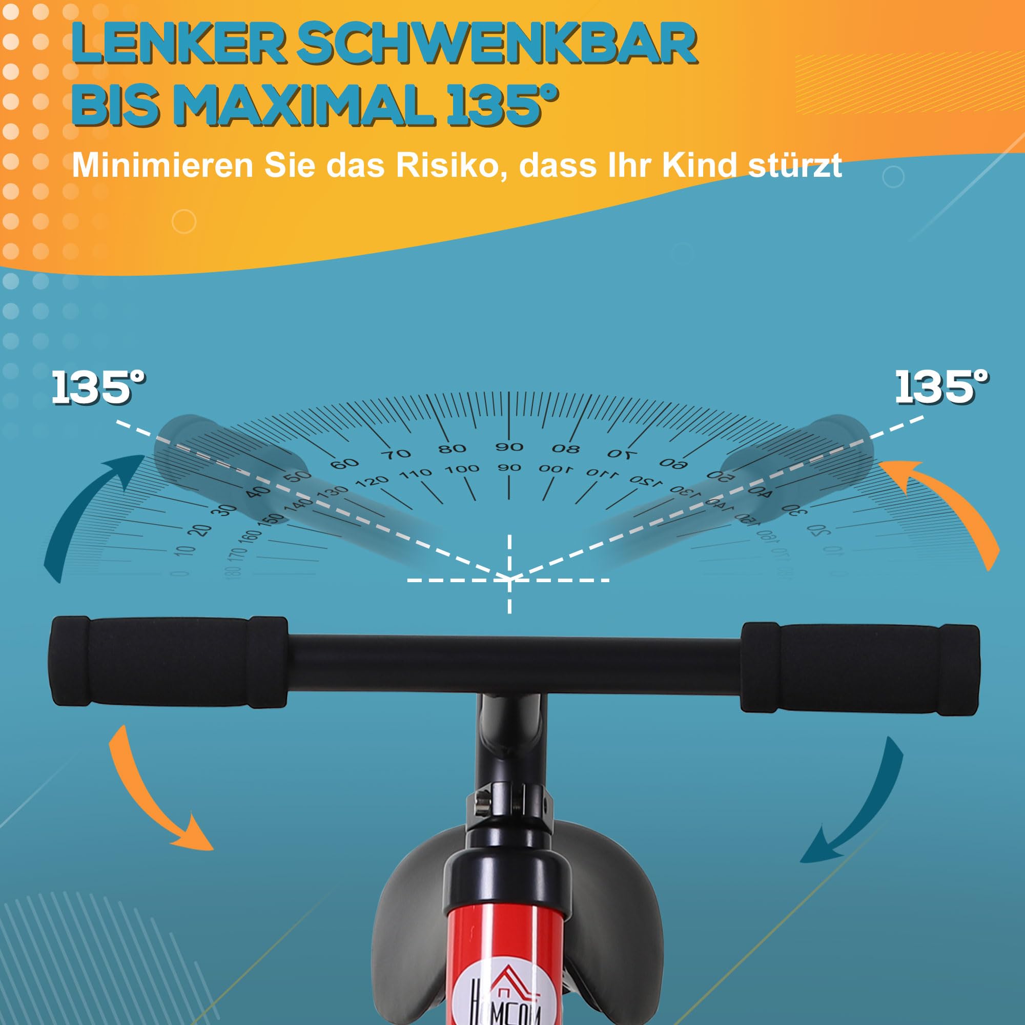 HOMCOM Kinder Laufrad ab 2-5 Jahre Lauflernrad mit Stützrädern, Pedalen, Höhenverstellbarem Sitz, Spielzeug Balance Bike für Kleinkinder Erste Geburtstag Geschenk, Rot