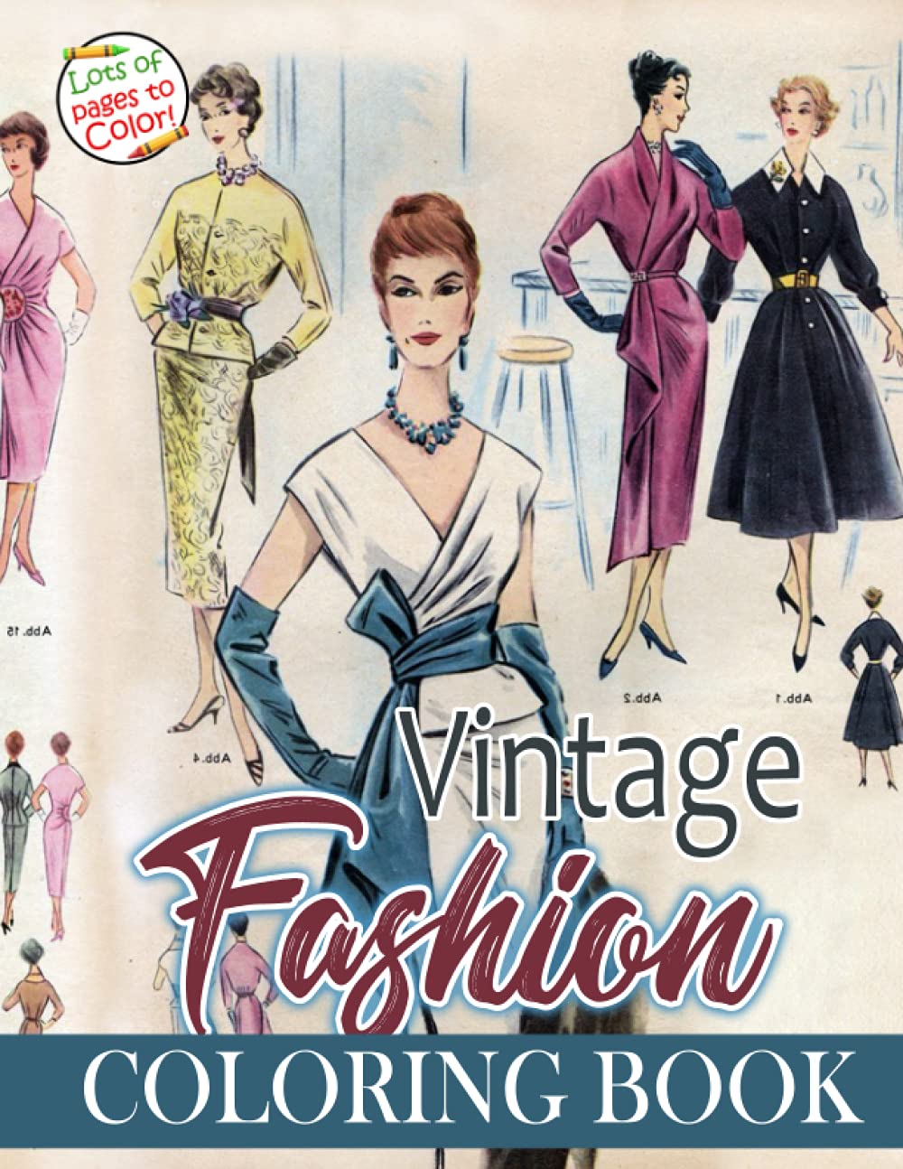 Vintage Fashion Coloring Book: An Adult Coloring Book With Vintage ...