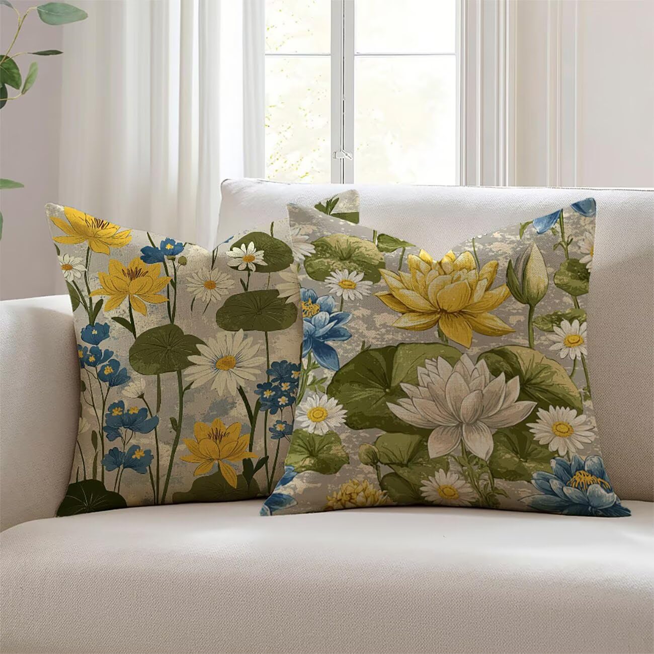 Housse de coussin lin déperlant décoration intérieure extérieure