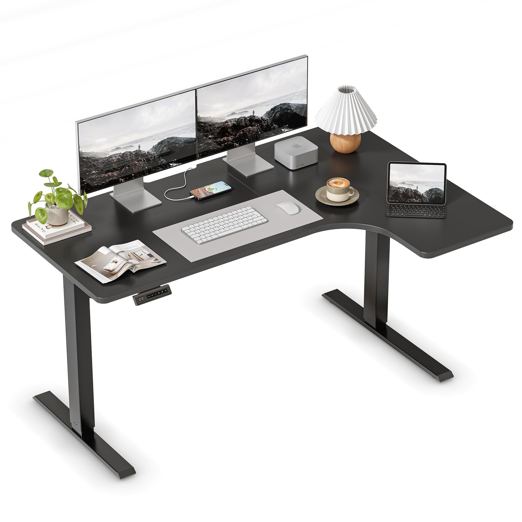 Amazon | FEZIBO 電動 昇降デスク スタンディングデスク 幅60cm 奥行