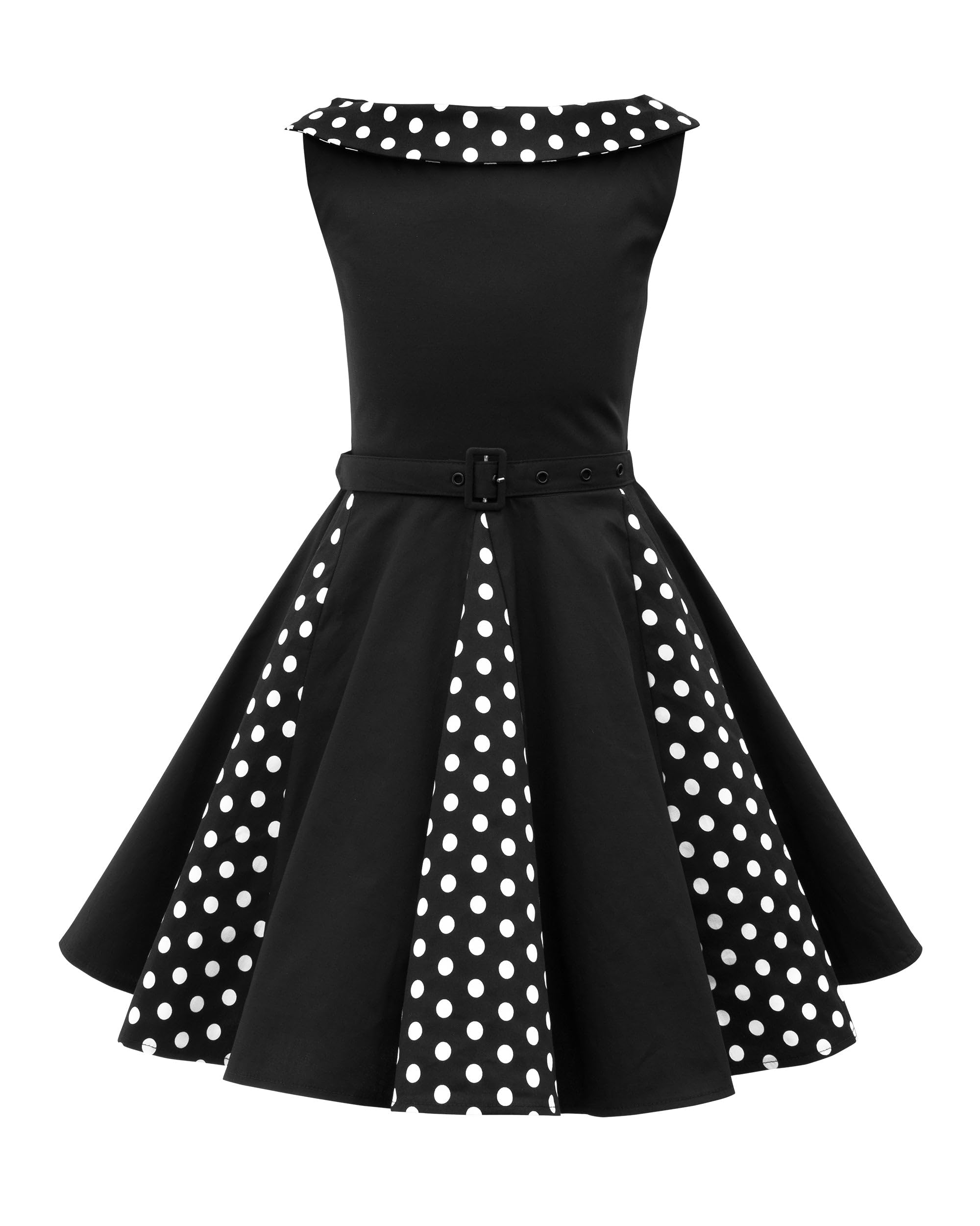 BlackButterfly Girls Alexia Polka Dot Dress, Black, 9-10 Years