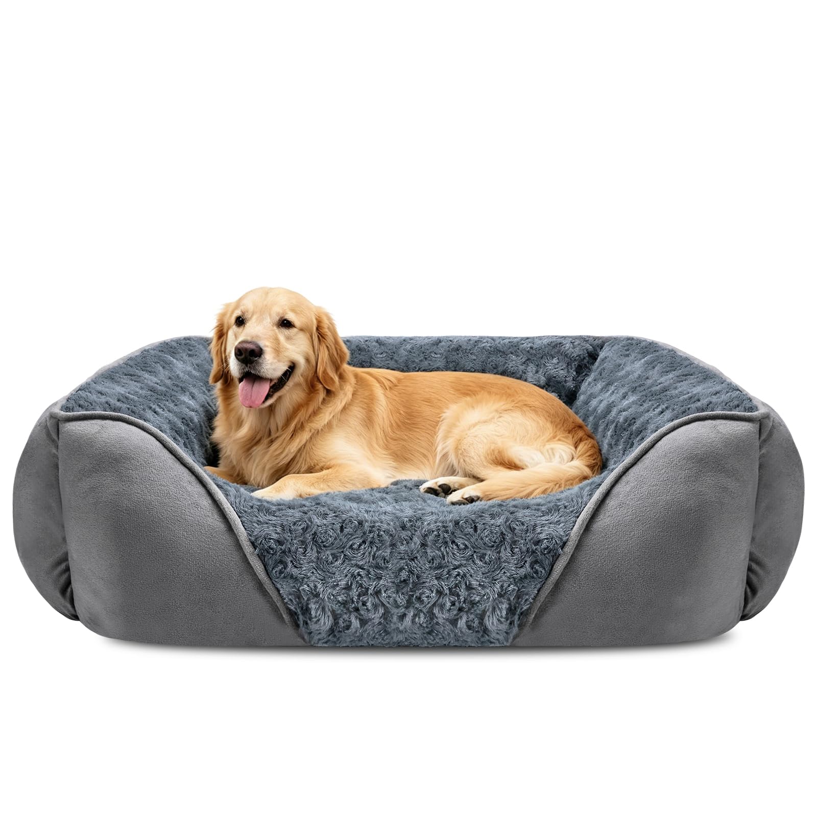 JOEJOY Large Dog Bed, Washable Dog Bed, Non-Slip, Anti-Anxiety for Large Dogs and Cats, 89 x 63 x 23 cm