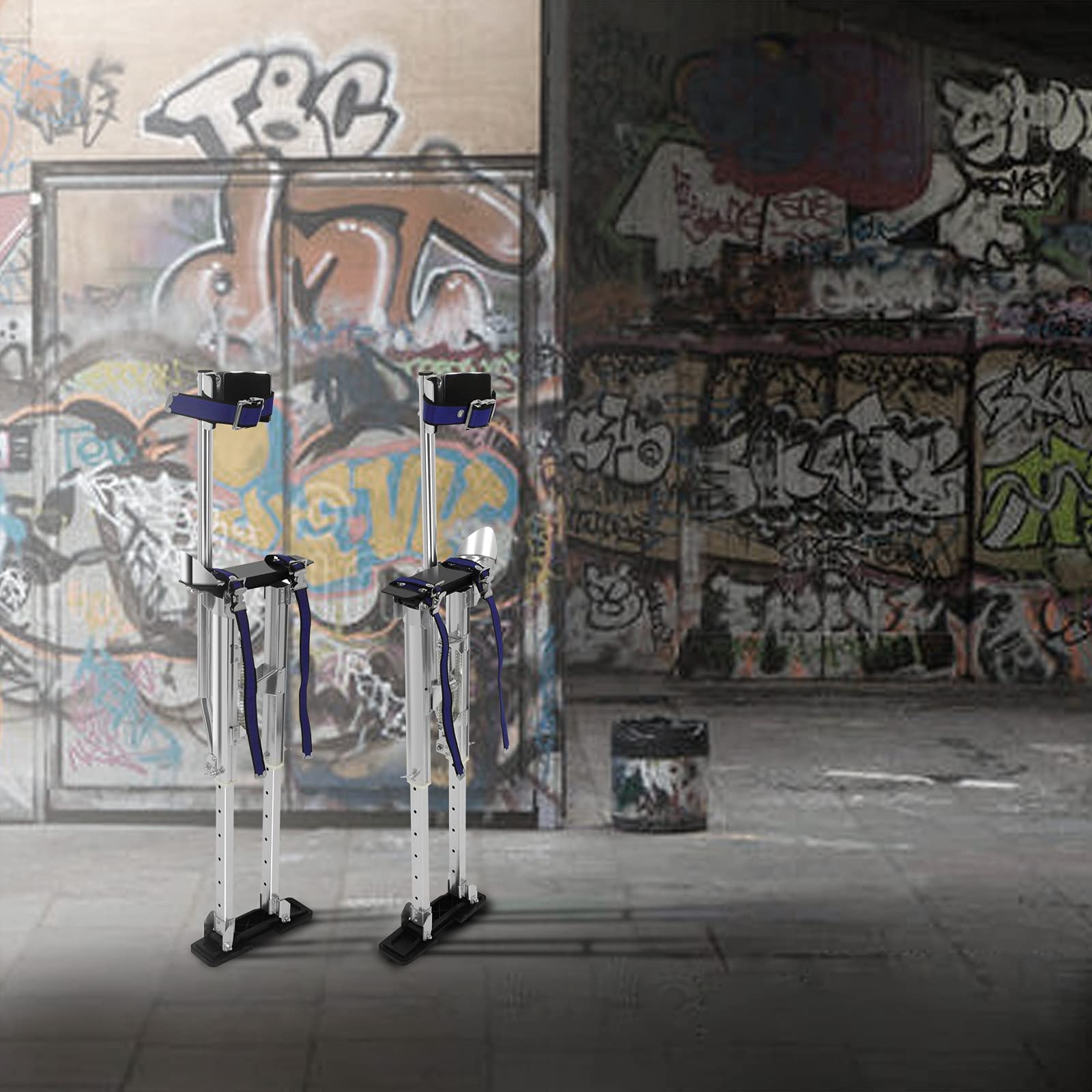 Olenyer 18" - 30" Drywall Stilts Height Adjustable Lifts Aluminum Tool for Painting Finishing Pruning Branches or Cleaning