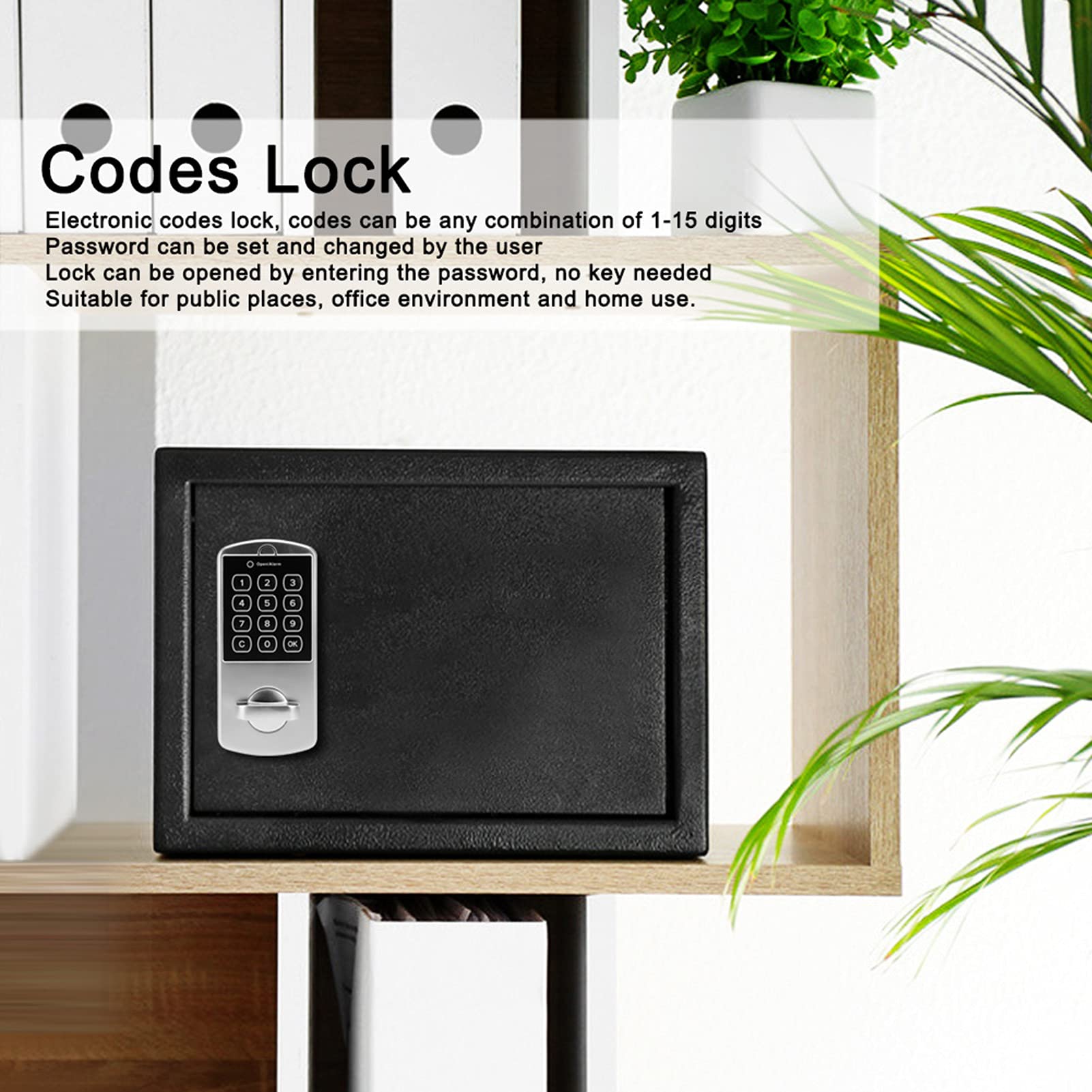 Cerradura Electrónica con Contraseña sin Llave para Puerta de Gabinete, Cerradura de Seguridad Fuerte, Fácil Acceso para el Hogar y la Oficina, Aleación de Zinc de 1 a 15 Dígitos (Estilo