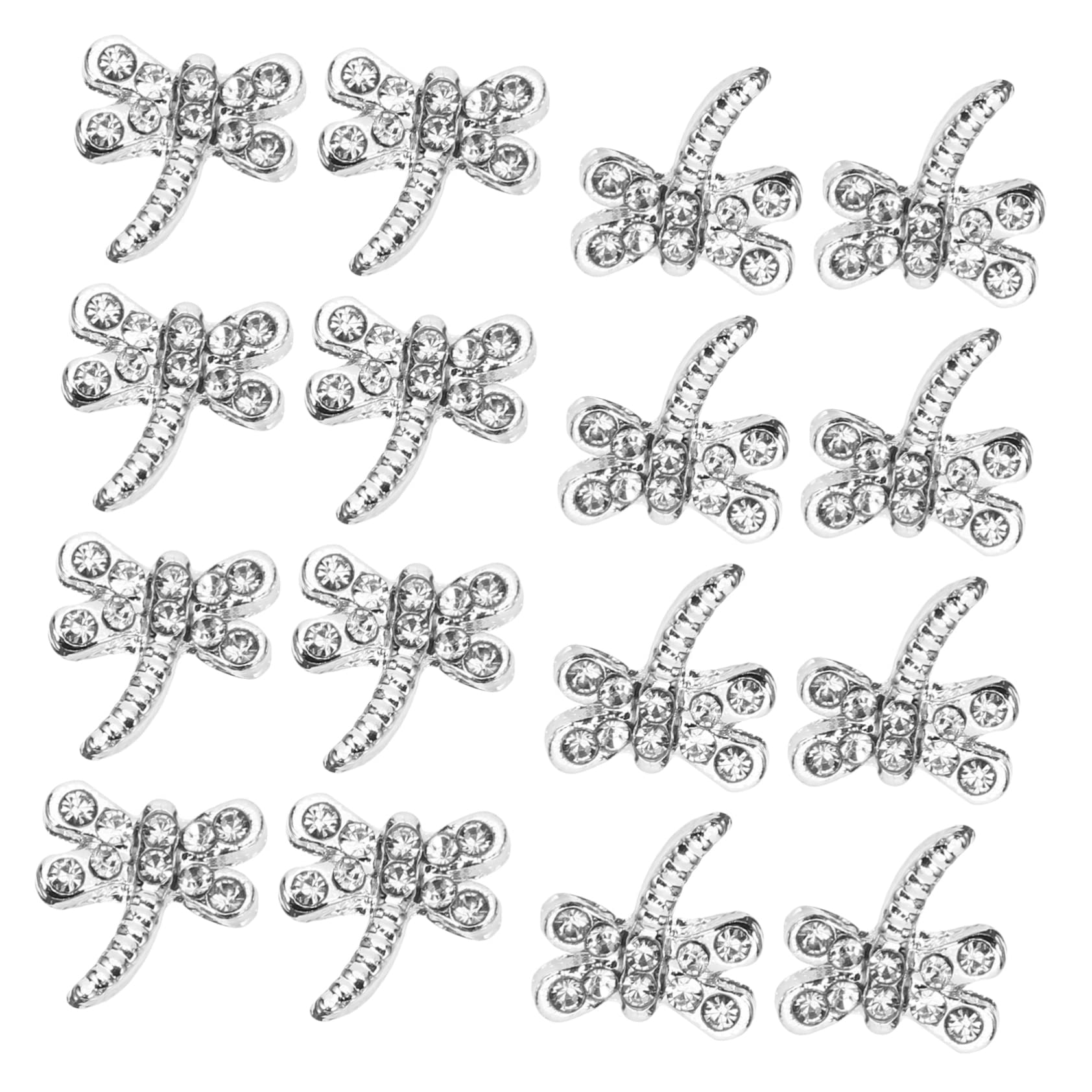 Healvian 100pezzi Charms Per Unghie Forma Di Libellula Decorazioni Per Nail Art Con Strass Per Manicure Accessori Creativi Per Donne