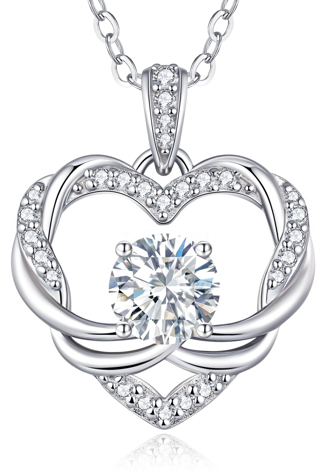 LOUISA SECRET Moissanite Collana da donna in Argento 925 con cuore torso | Regalo di Compleanno per Ricorrenze Donna Natale San Valentino Gioielli