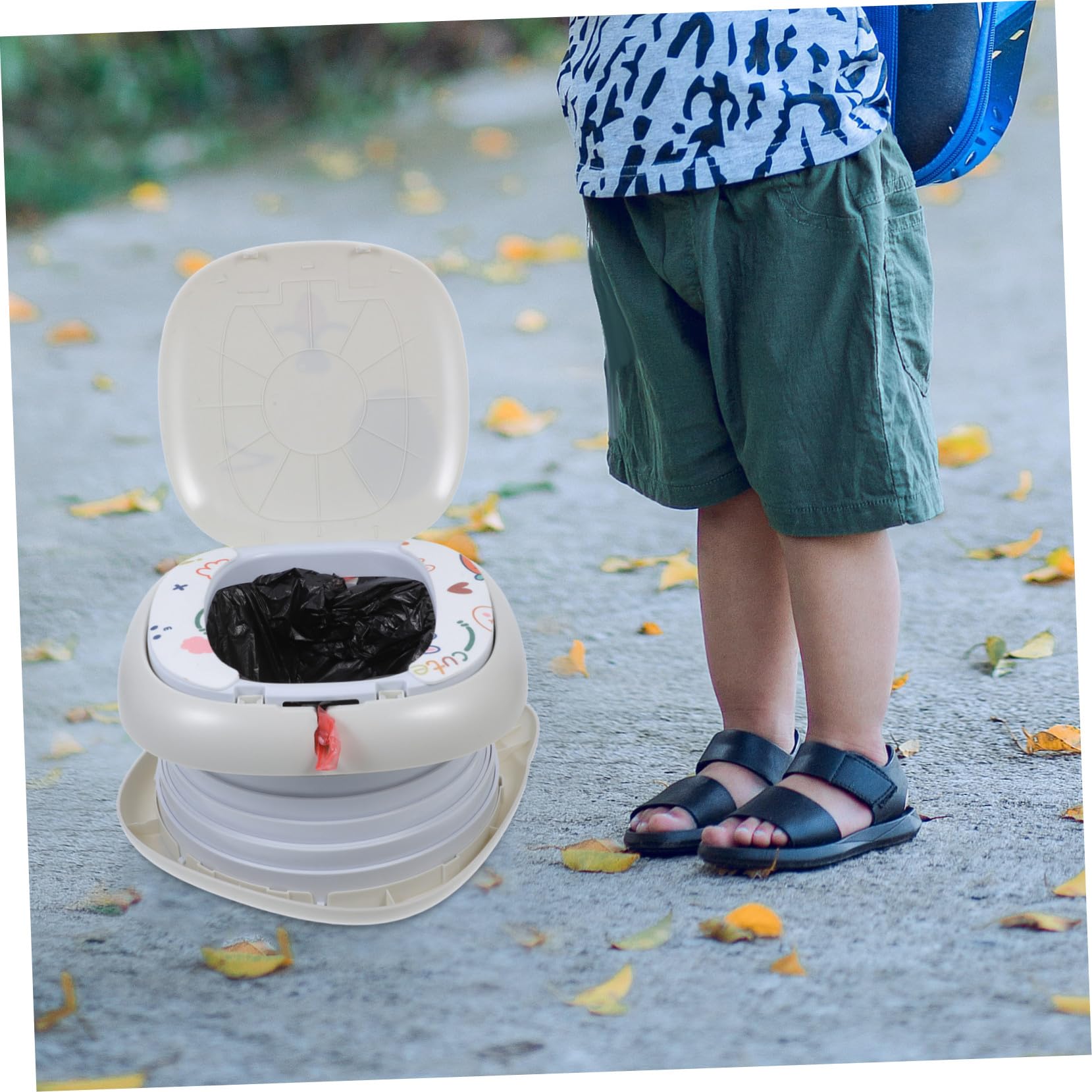BESTonZON Tragbares Töpfchen Faltbar mit Aufbewahrungstasche Outdoor Reise Toilettentrainer für Kleinkinder Jungen Mädchen Kompakt Leicht Platzsparend für Auto Camping und Zuhause