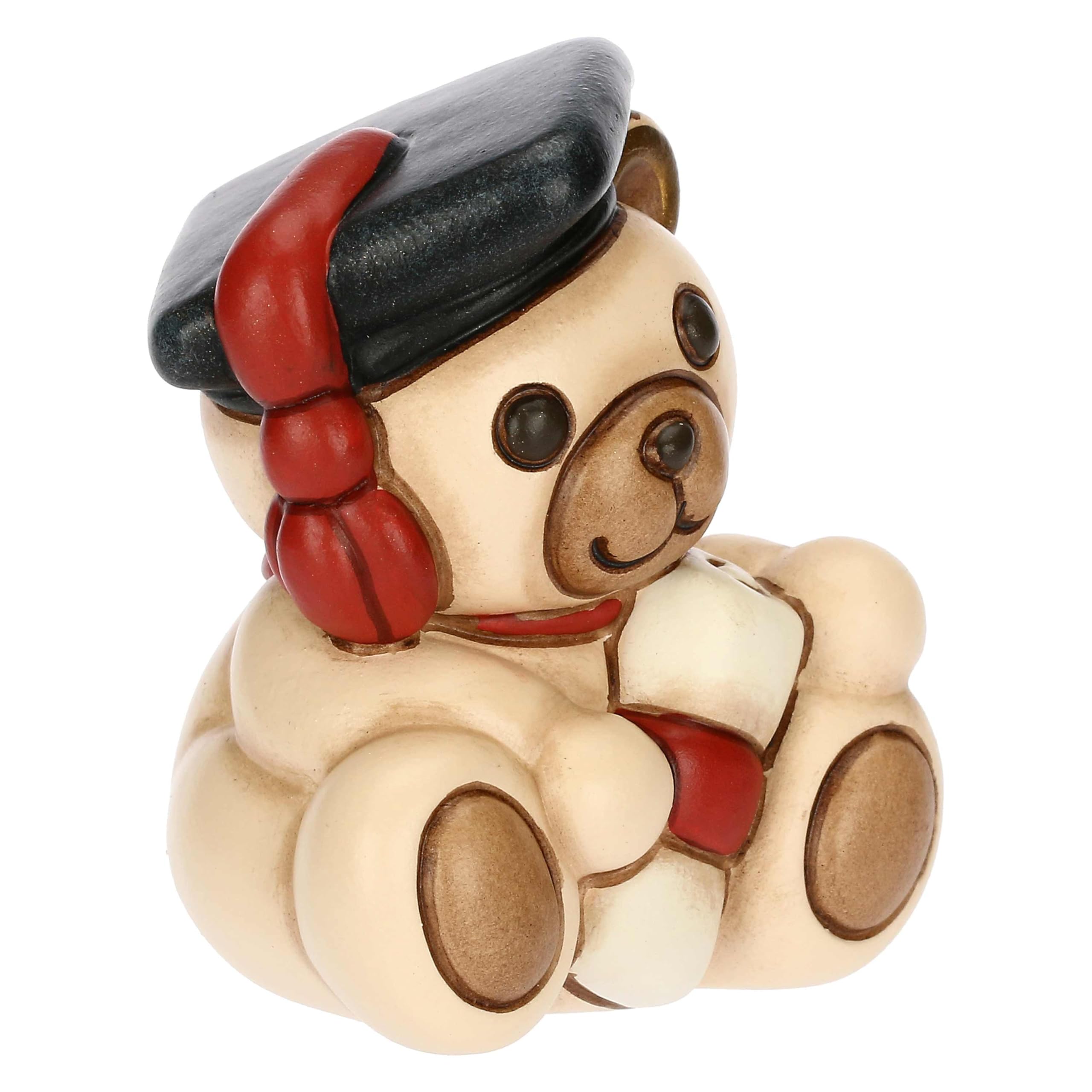 THUN, Bomboniera Teddy Laurea in Ceramica Decorata a Mano, Versione Piccola, 5.5 x 4.7 x 7.7 cm h