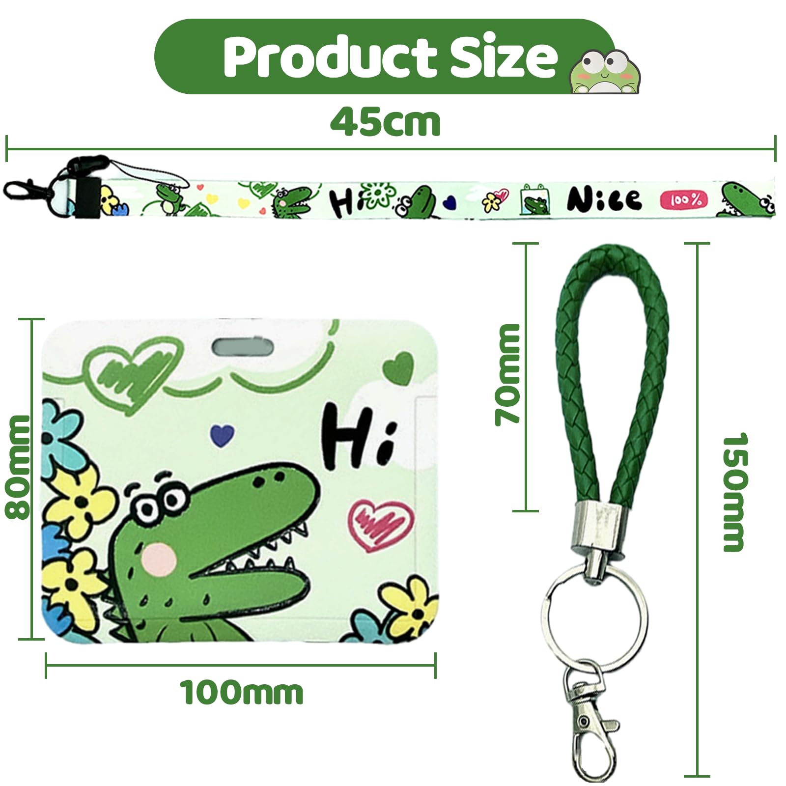 2 PCS Tarjetero Colgante Lanyard y Tarjetero Porta Tarjetas Identificativas Colgante Adecuado para Titulares de Documentos de Identidad, Pases de Autobús y Tarjetas de Crédito(Cocodrilo)