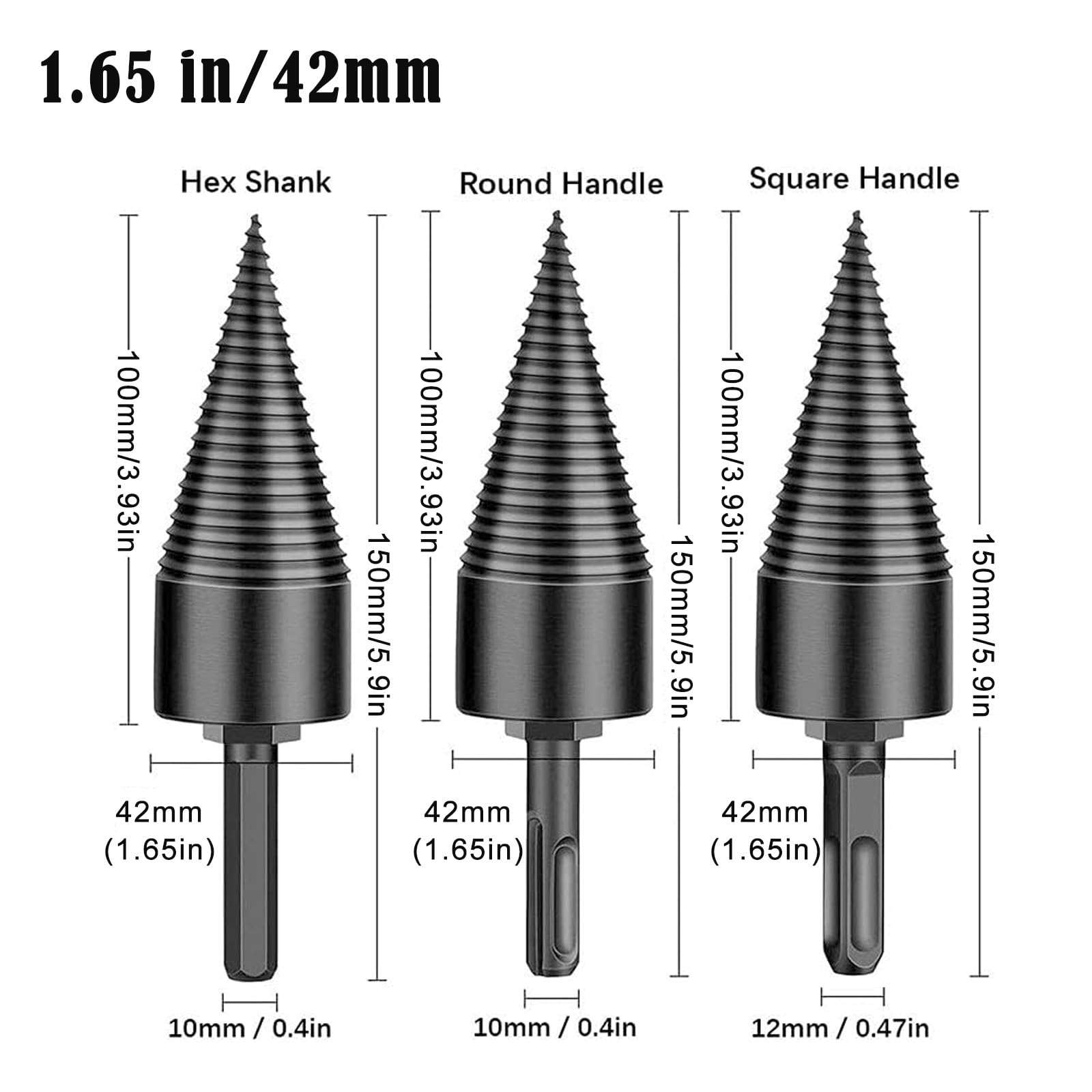 Wood Splitter Drill Bit, Easy Split Drill Bit Wood Splitter, Sherem Easysplit Drill Bit, Wood Splitting Drill Bit, Firewood Drill Bit Wood Splitter (42MM)