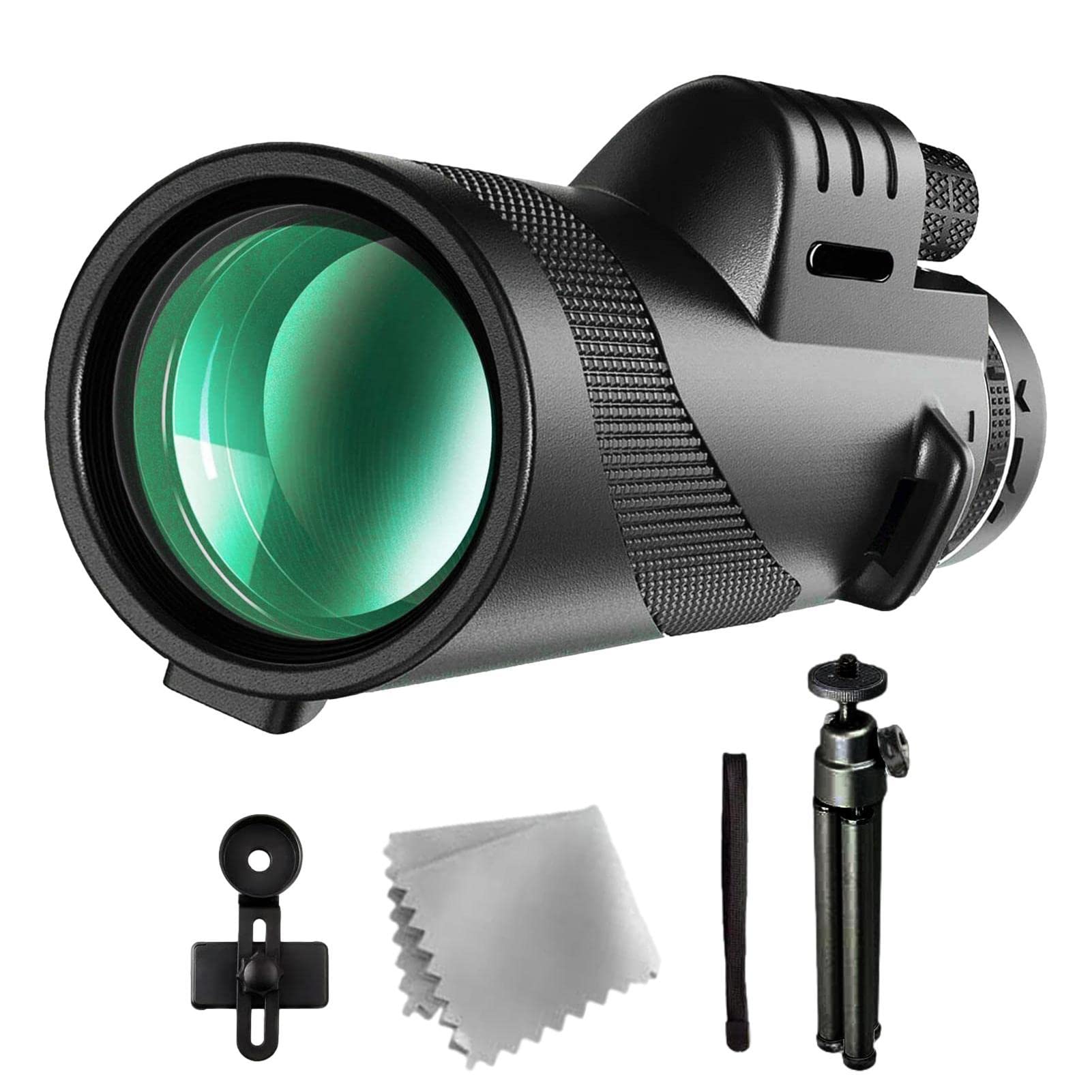 ROSG Telescopio monocular para Smartphone 40X60 4K de alta definición de bolsillo de mano profesional para principiantes con clip de teléfono celular y trípode para iPhone Samsung Travel ROSG Telescopio monocular para Smartphone 40X60 4K de alta definición de bolsillo de mano profesional para principiantes con clip de teléfono celular y trípode para iPhone Samsung Travel