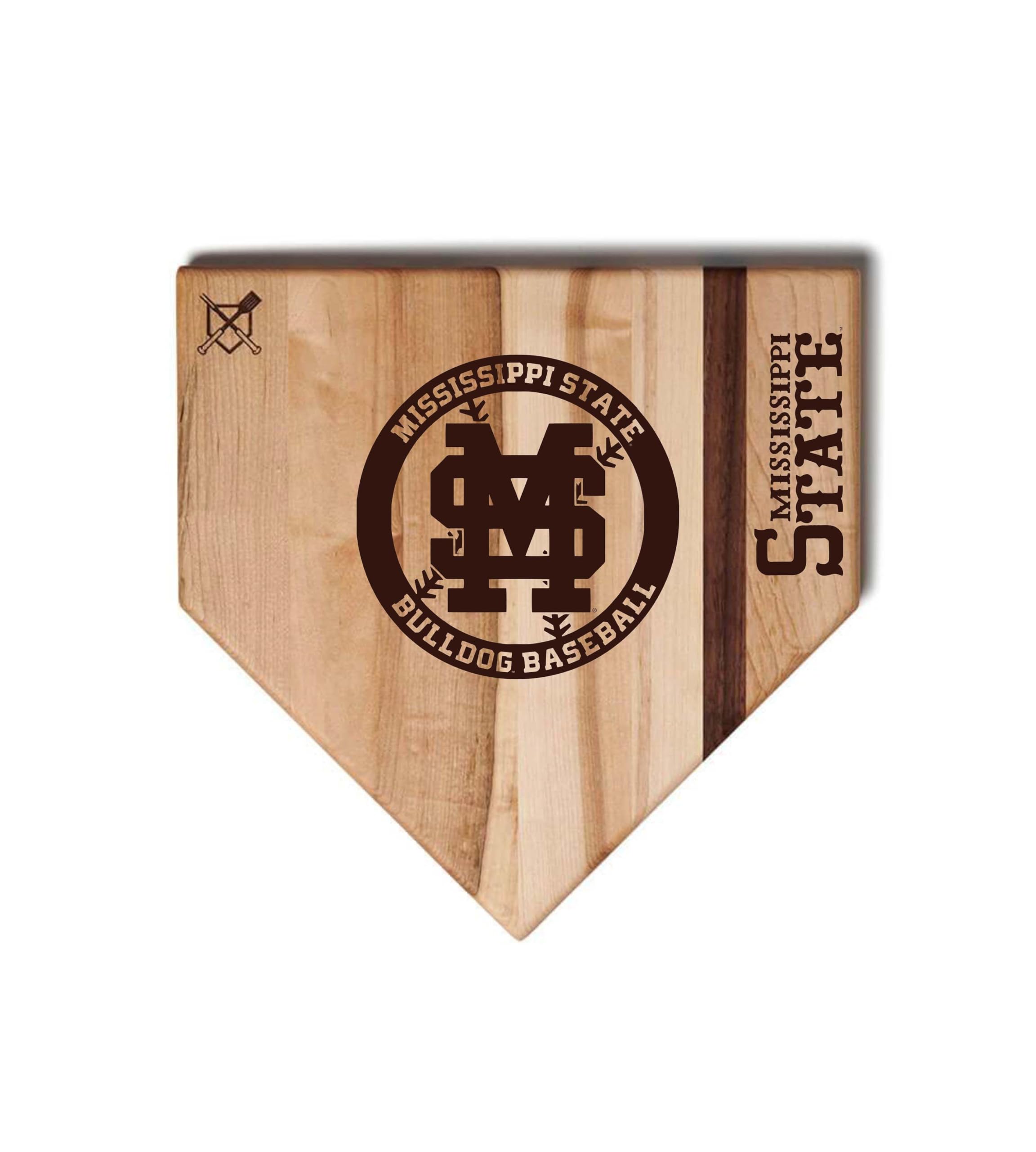 Baseball BBQ Home Plate with Trough (Mississippi State, 12 inch)