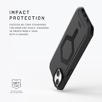 UAG Essential Armor for iPhone 15 Case, MagSafe Compatible, Black