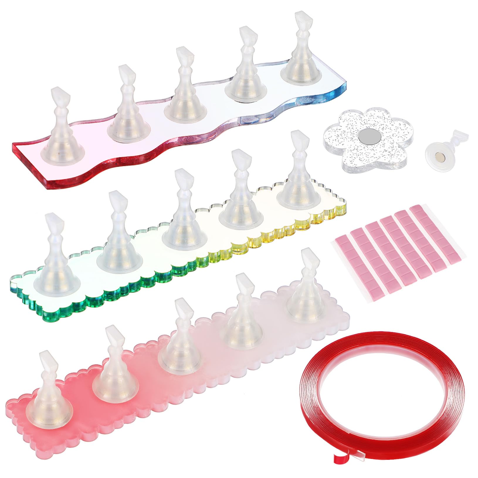 BESTYASH Nail Stand Set 1 Set Press on Nail Display Stand Sticky Putty for Painting Manicure Tools