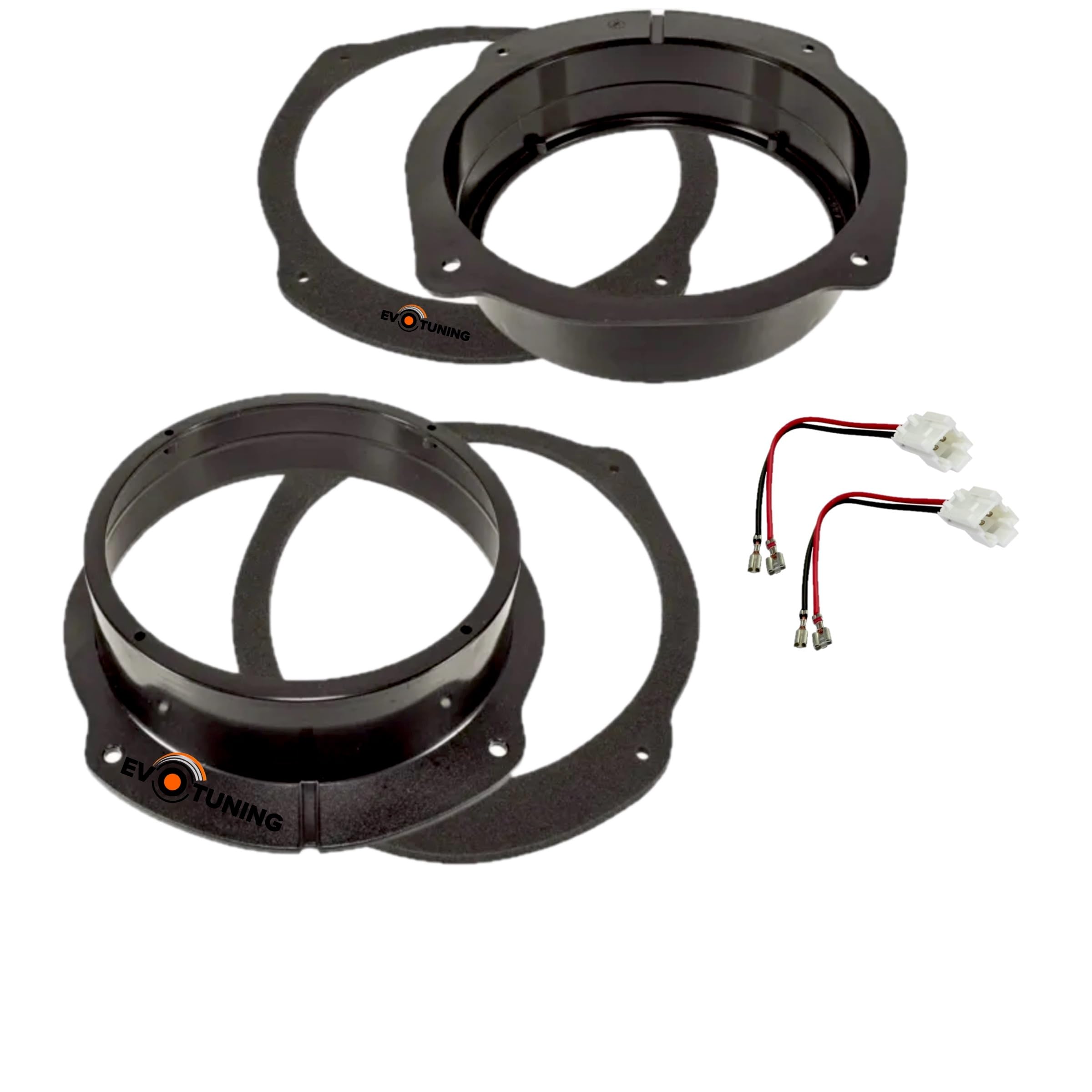 Kit 4 Casse Altoparlanti Anteriori e Posteriori per Fiat Bravo dal 2007, Set 4 Coassiali 2 Vie, compatibile con Renegade RX62 da 165mm e da RX42 da 10cm + 4 Anelli e Cavi Adattatori