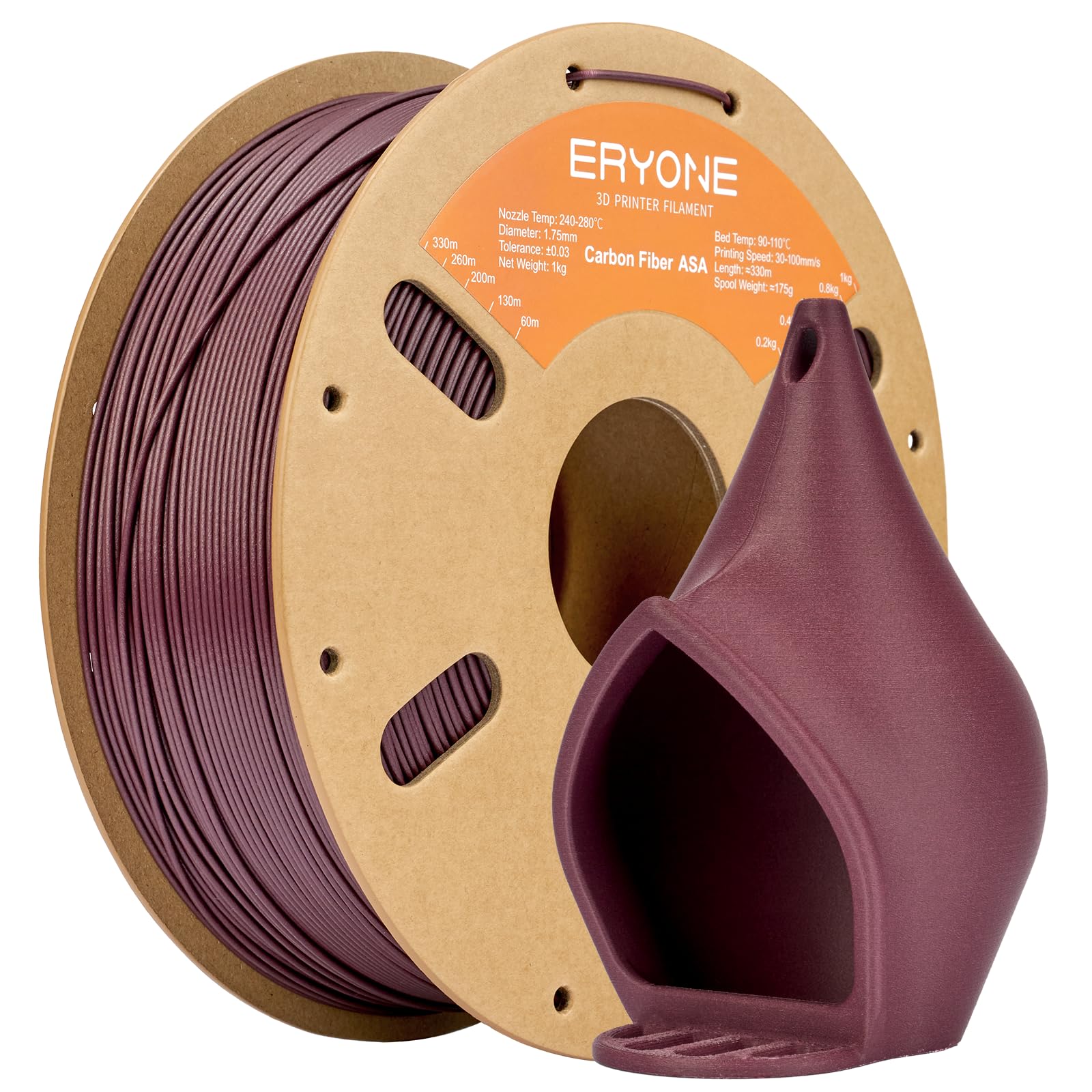 ERYONE Carbon Fiber Filament 1.75mm +/- 0.03mm, 3D Printing Filament, Fit Most FDM Printer