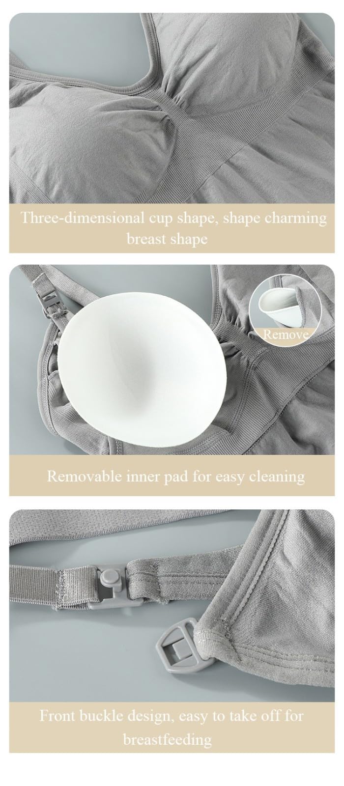 2 canottiere da donna con reggiseno integrato, senza cuciture, per gravidanza, senza ferretto, per maternità