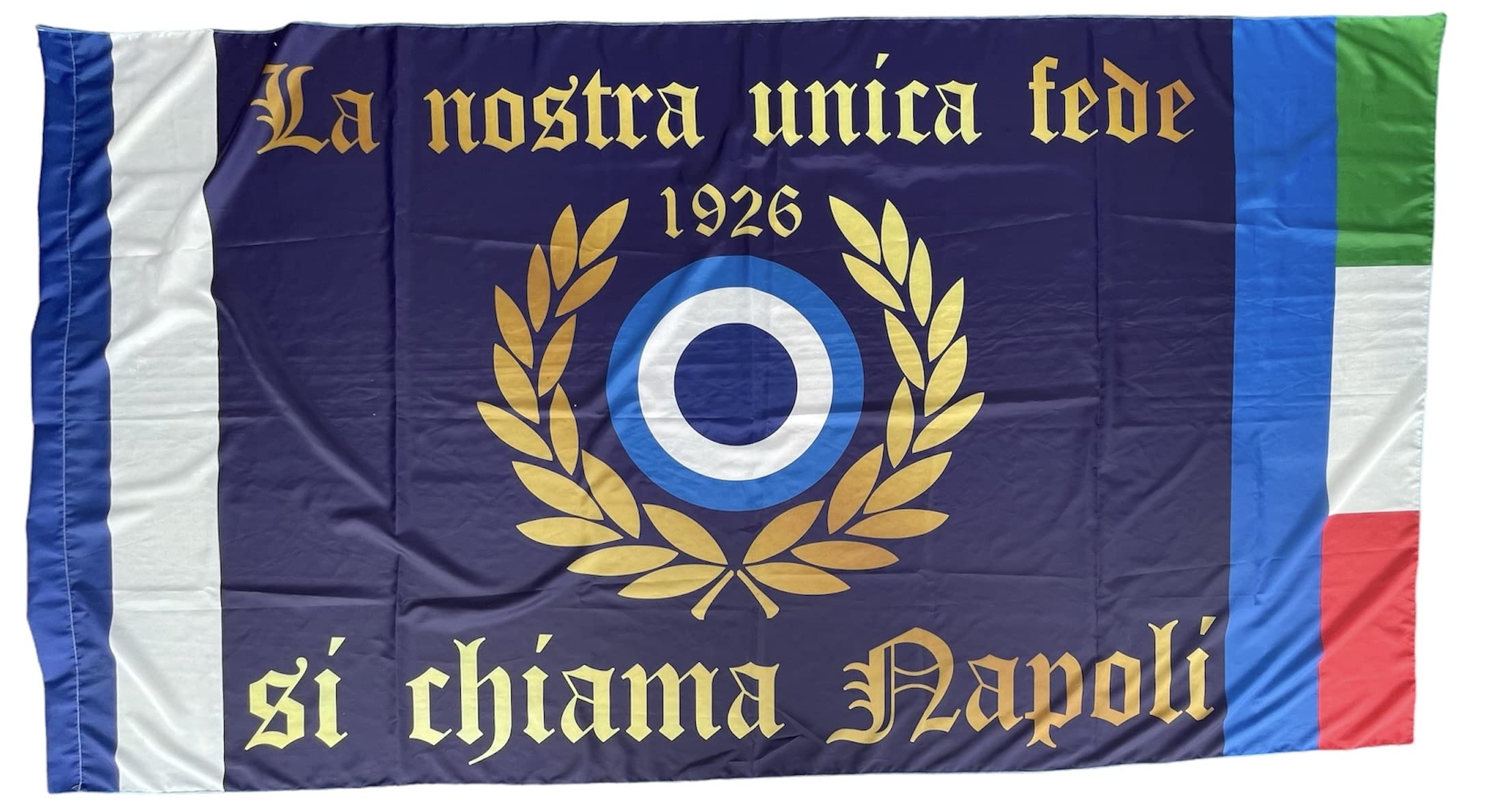 Bandiera Napoli 300x150 CM Striscione Forza napoli Campioni, Festa Scudetto, Maradona Diego Calcio, Innesto per Asta