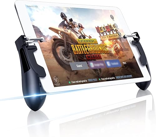 Mobile Game Controller for iPadTablets, Sensitive Shoot Aim Gamepad Trigger for PUBGKnives Out, Handgrip for Tablet & Smartphones