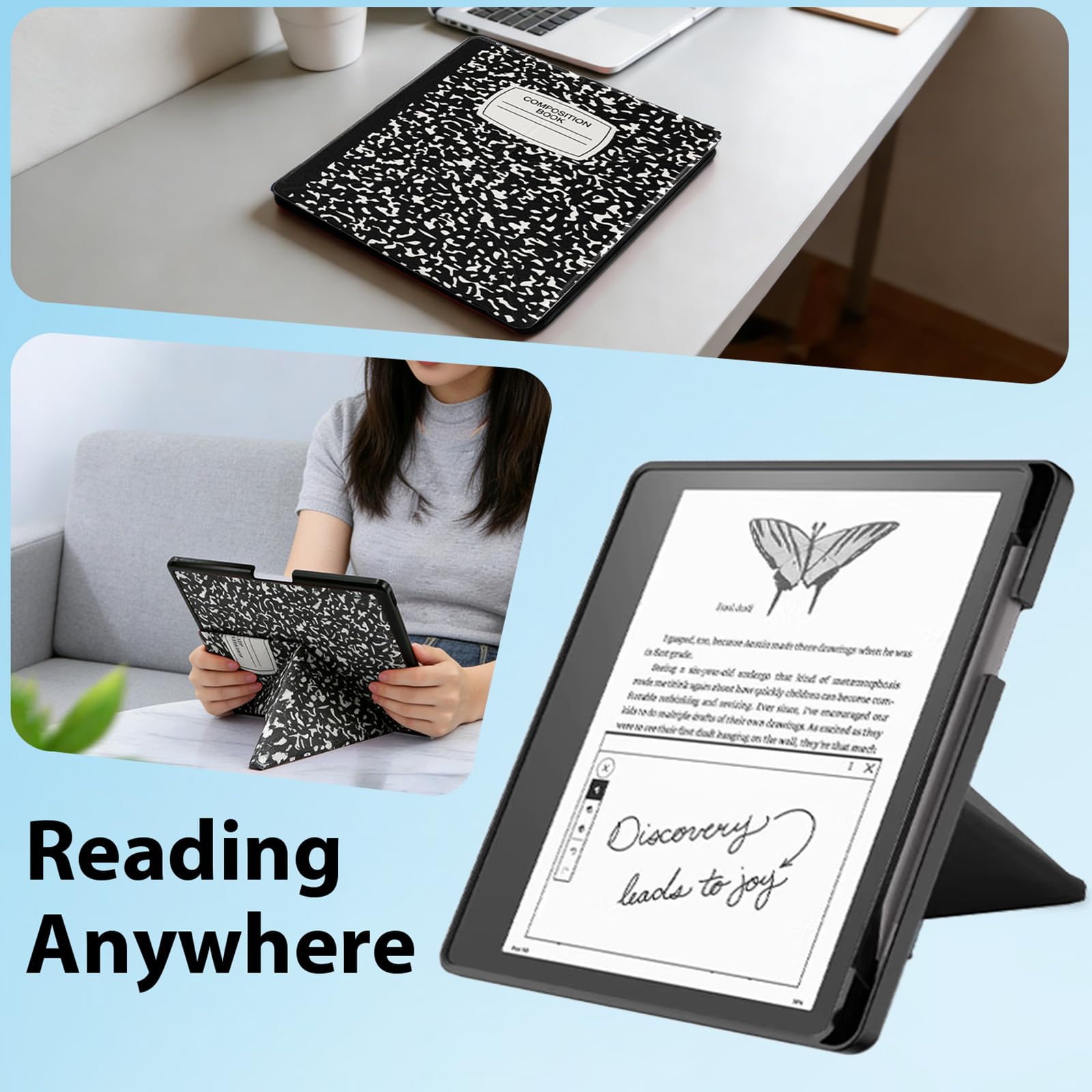 B-Book Schutzhülle für Kindle Scirbe, inklusive Displayschutzfolie, Premium-PU-Leder, Standfunktion, automatische Sleep/Wake-Funktion und Stifthalter, für Kindle Scribe (Version 2022/2024)